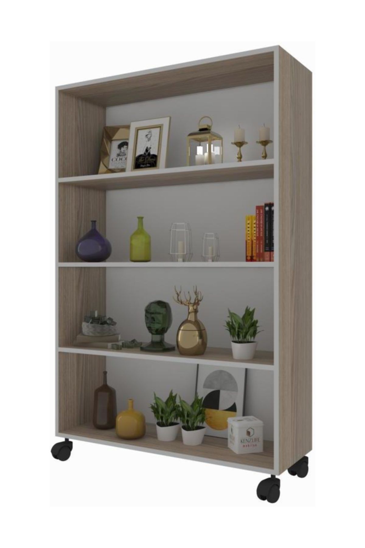 Kenzlife mutfak dolabı raziye 128*070*030 crd tekerlekli banyo evrak ofis ayakkabılık kiler