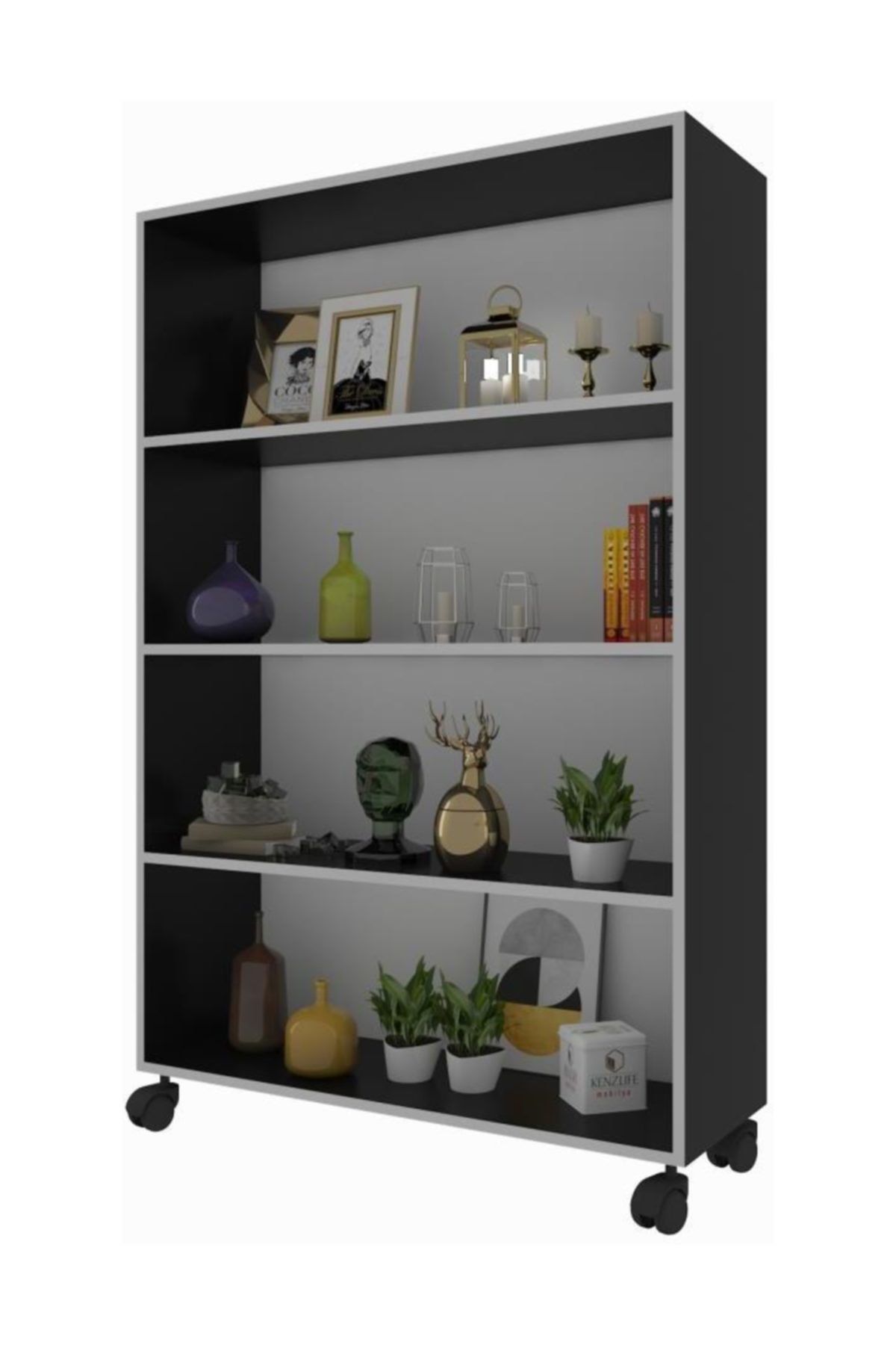 Kenzlife mutfak dolabı raziye 128*070*030 gri tekerlekli banyo evrak ofis ayakkabılık kiler