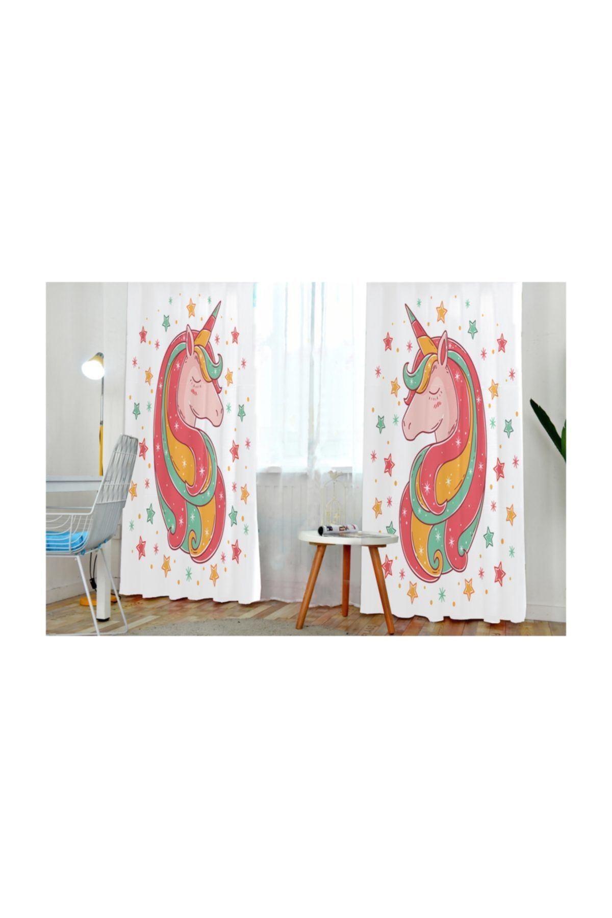 HOMESSA Unicorn  Çocuk Odası Fon Perde 140x275 cm