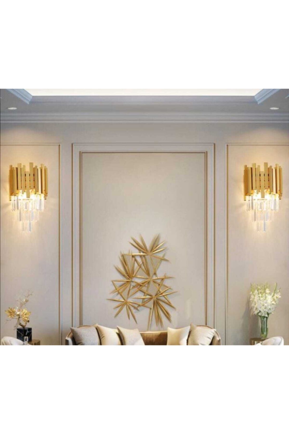 apex avize Gold Kristal Taşlı Aplik Gold Profil Aplik