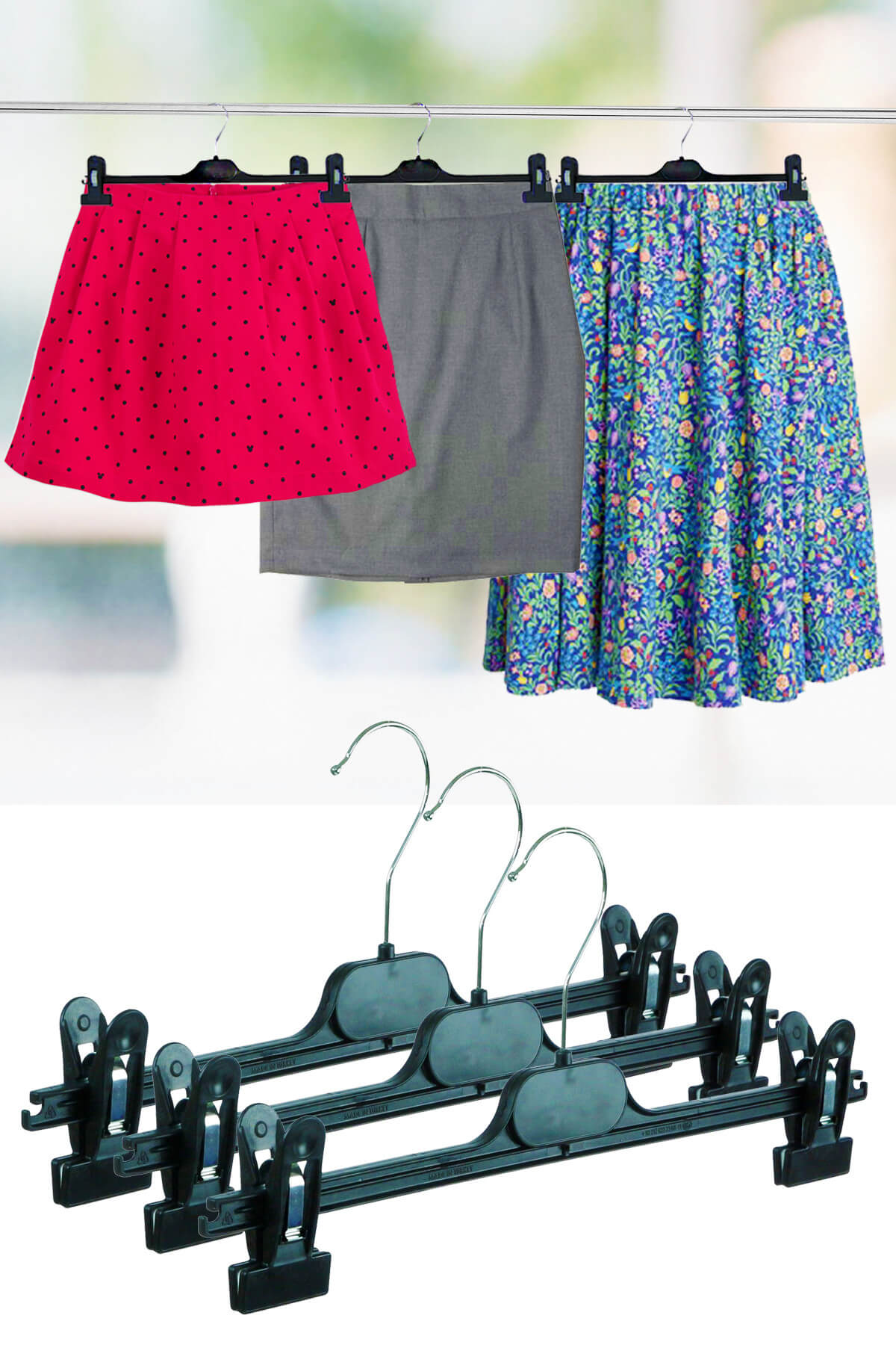 Helen's Home 3'Lü Plastik Etek Askısı