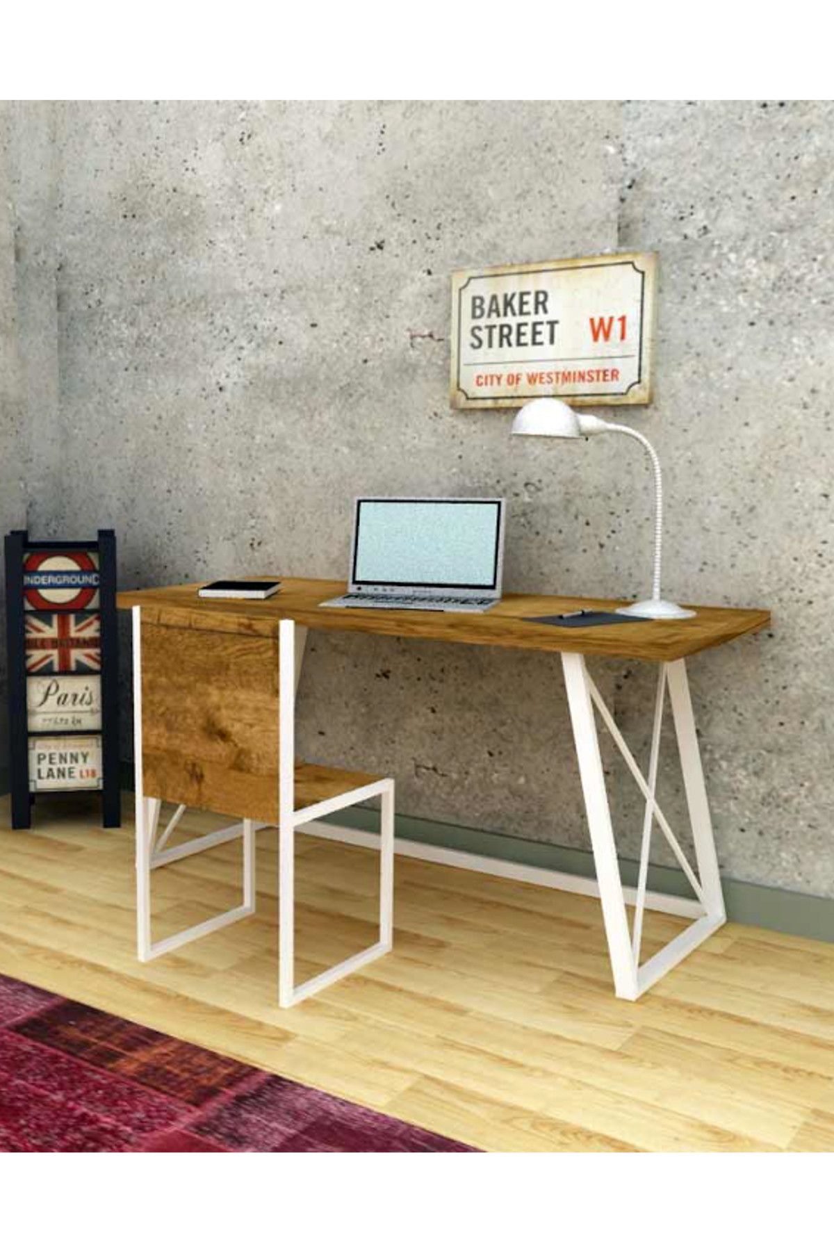 Archi Ahşap Atölyesi Akron Cross White Çalışma Masası 180 Cm