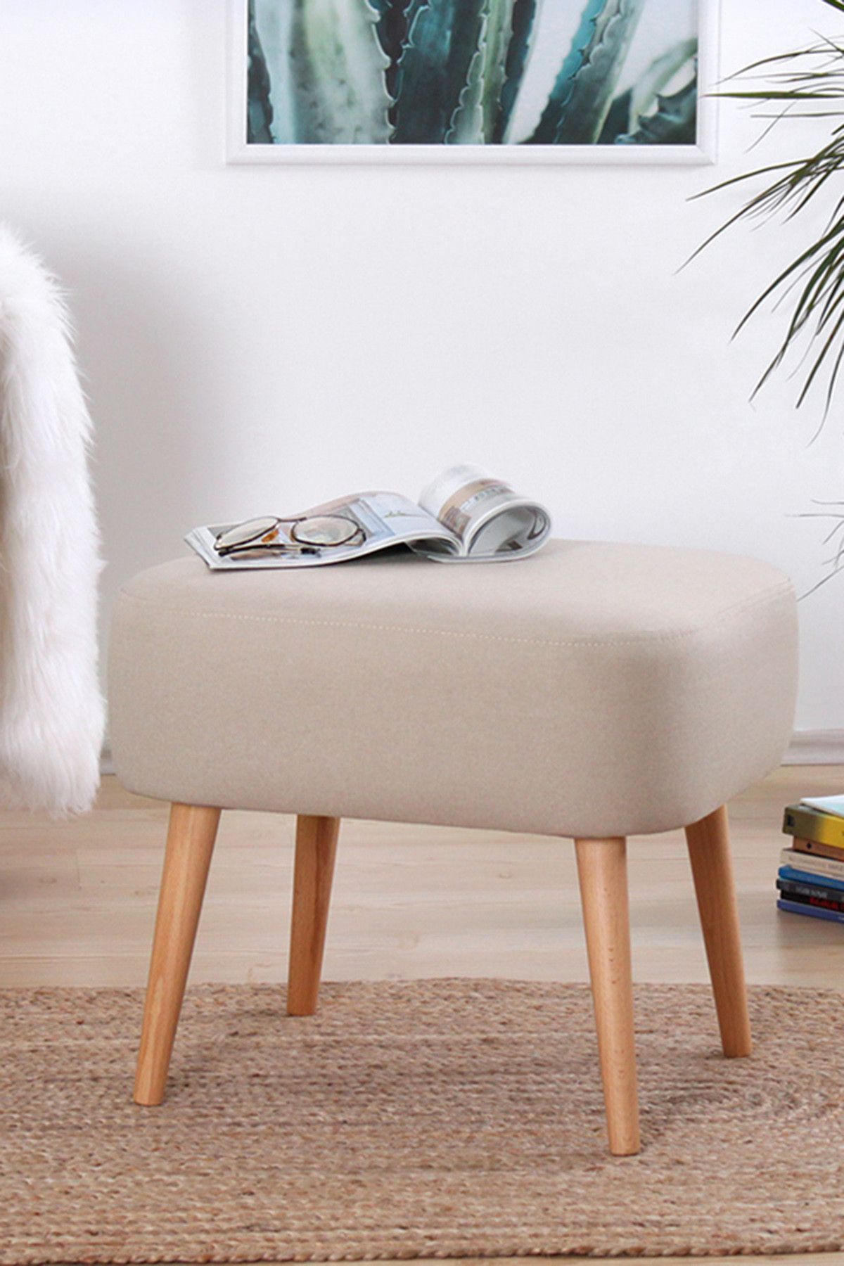 Lorencehome Parrot Puf - Krem