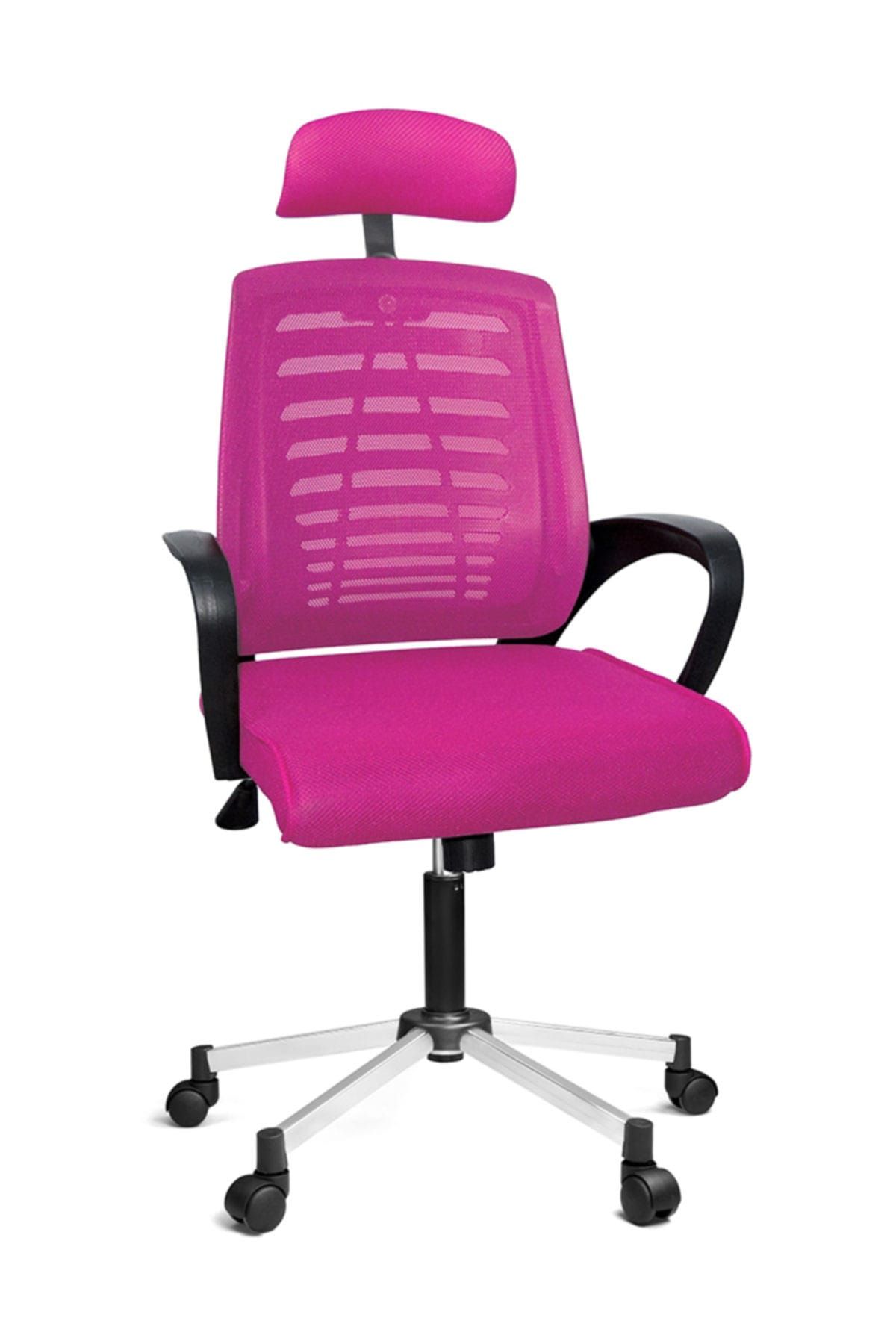 Türksit Karizma File Müdür Koltuk Krom Ayak Pembe