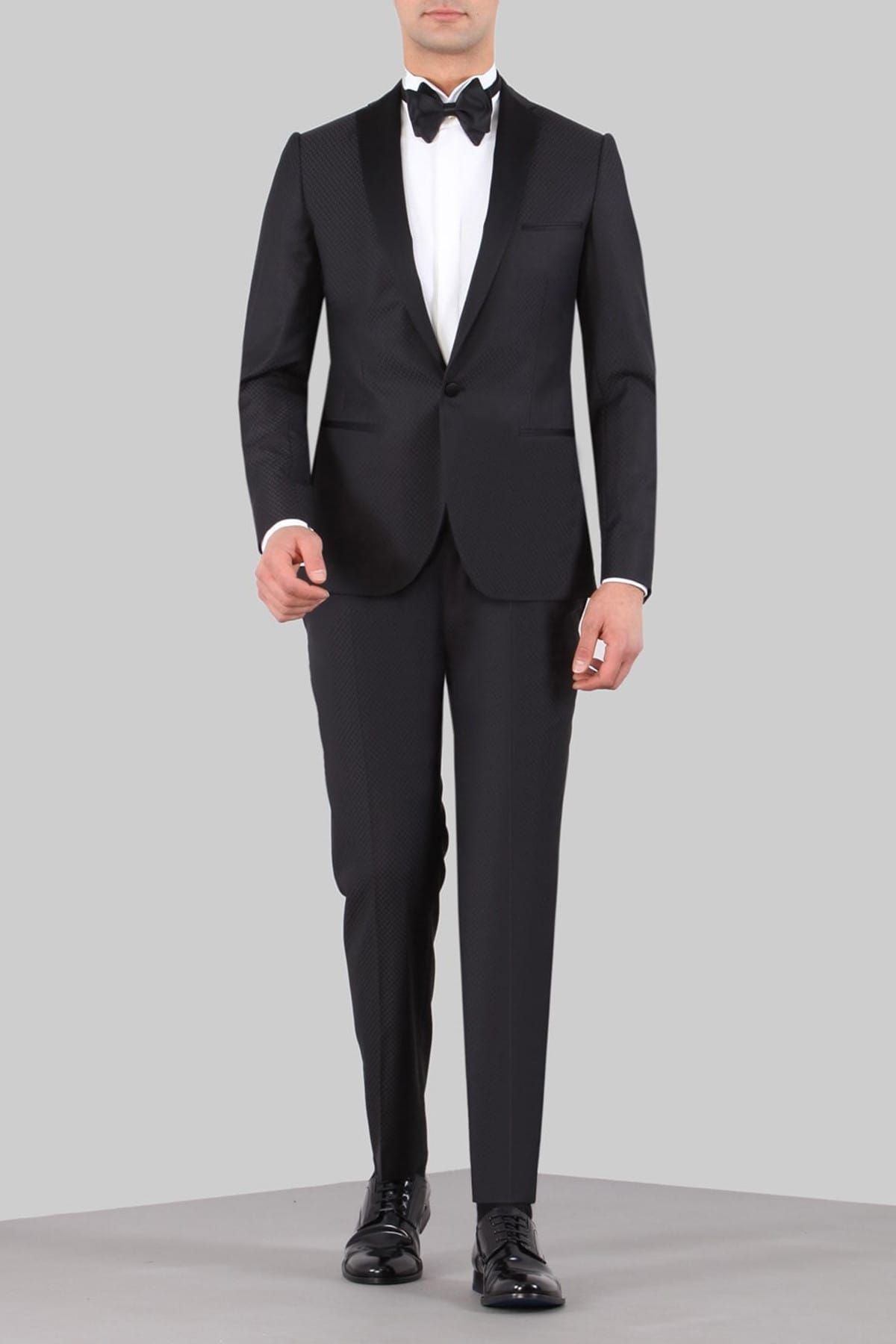 Ramsey Slim Fit Pilesiz Mono Yaka Smokin Takım Elbise - RP10083913