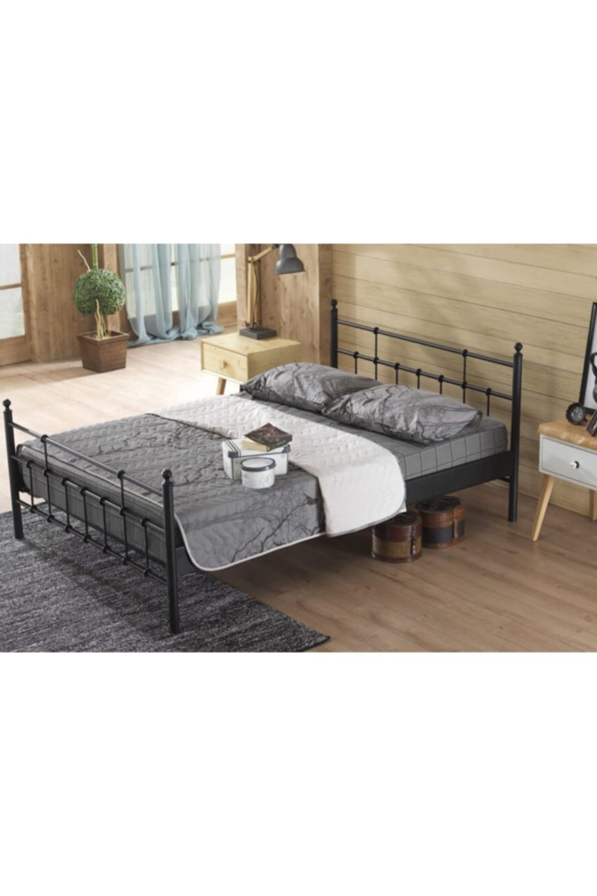 vivense lalas cift kisilik metal karyola siyah 160x200 fiyati yorumlari trendyol