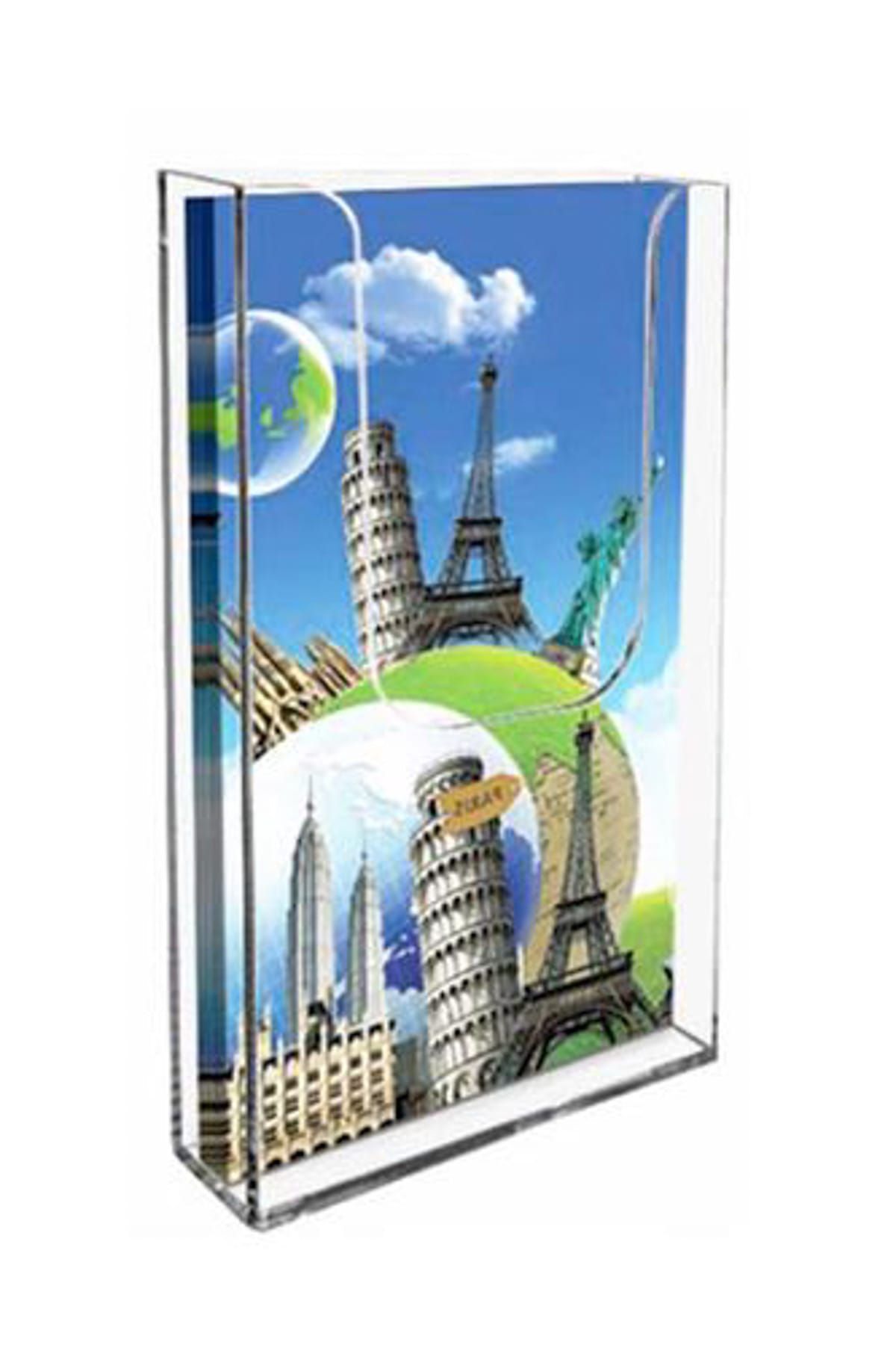KrcDisplay 1/3 A4 Duvar Tipi Cep Akrilik Broşürlük Föylük (10,5x21)