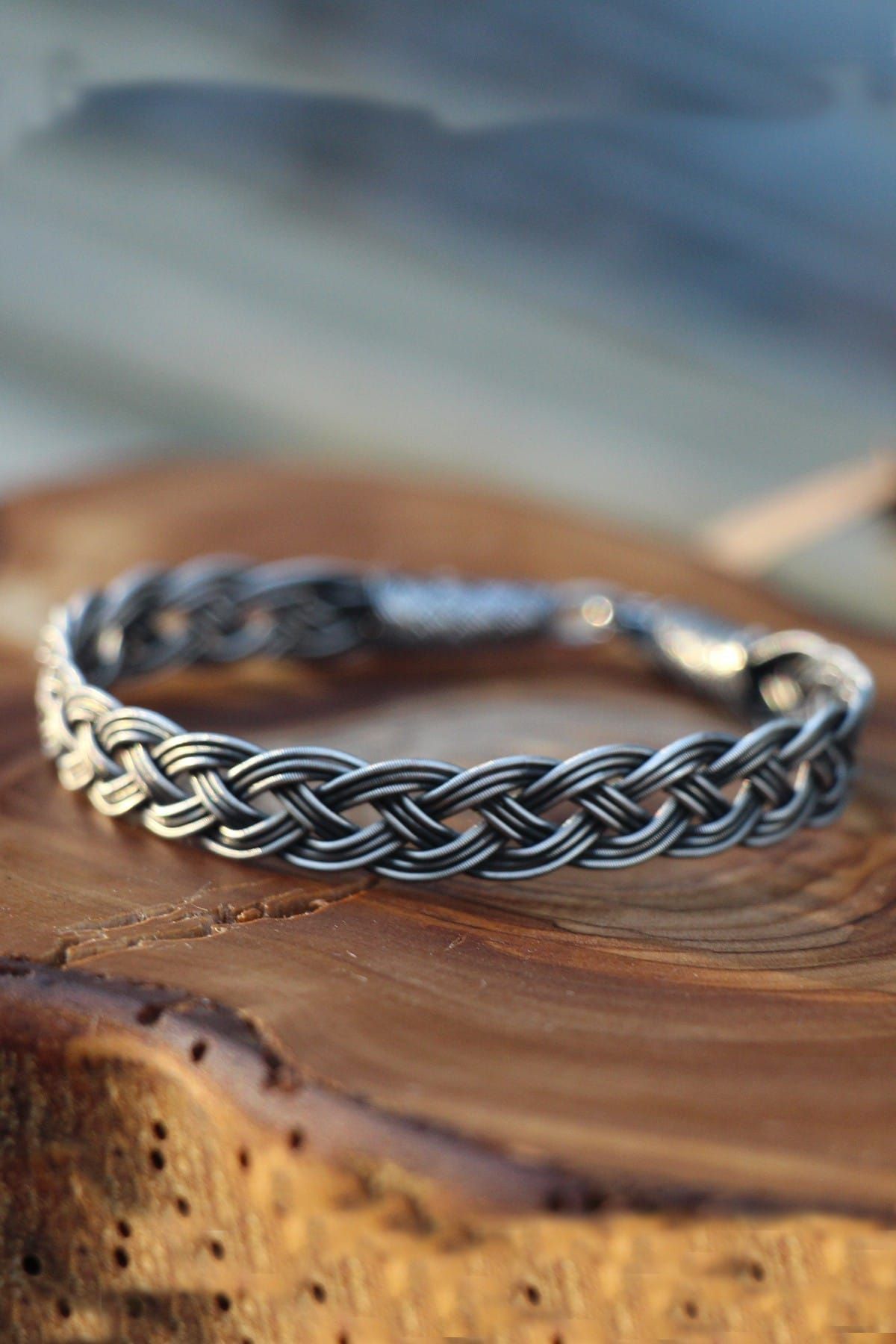 Zuk Collection Unisex Saf Gümüş 1000 Ayar Kazaziye Özel Tasarım Bileklik ’Handknitted Chain’ 75001