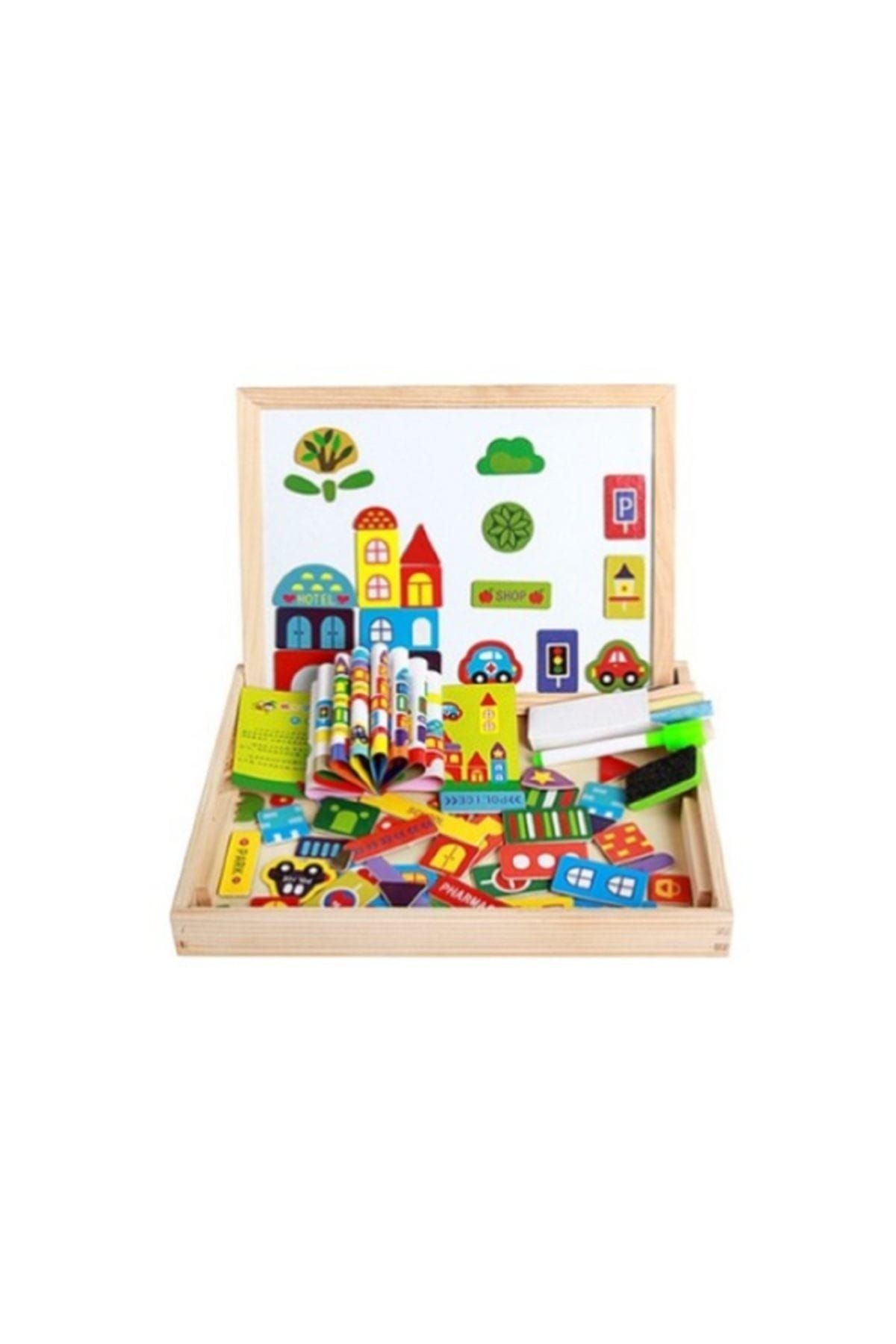Pramigo Okul Öncesi Mıknatıslı Yazı Çizim Tahtası Trafik Urban Traffic Magnetic Puzzle