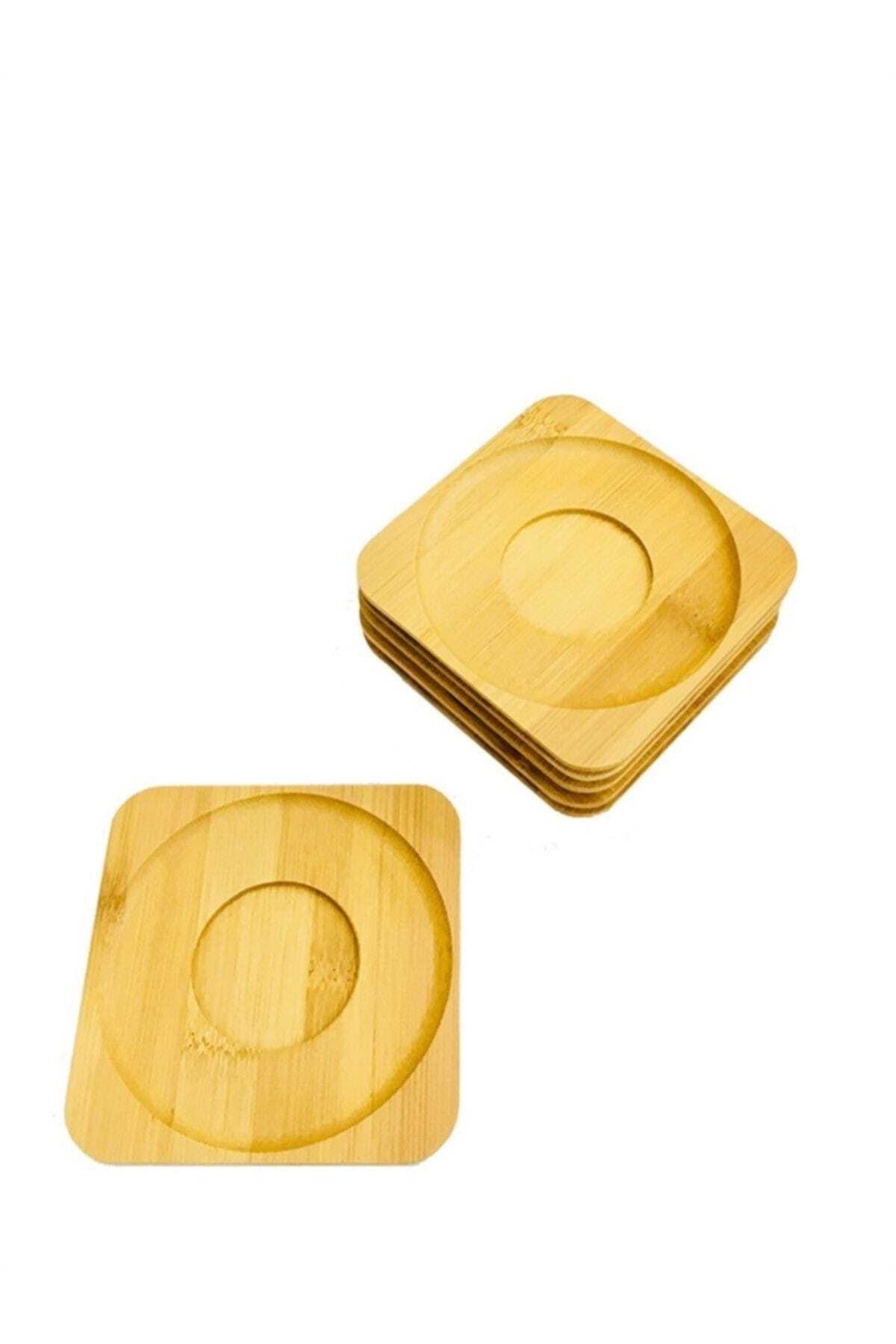 Sever Bambu Kare Çay Tabağı 6 Lı Paket