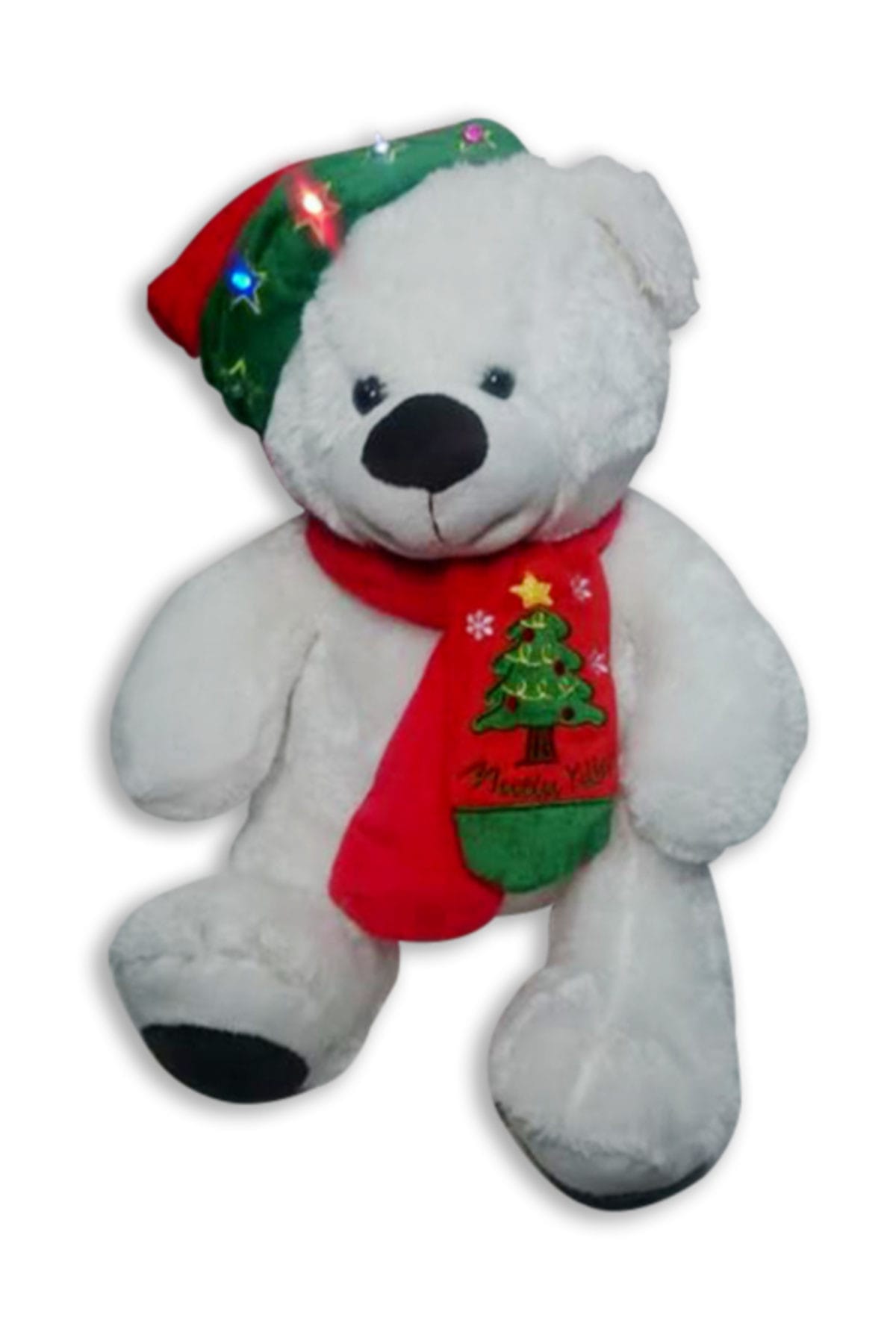 Pasifik Işıklı Masal Anlatan 35 cm Peluş Yılbaşı  Ayısı