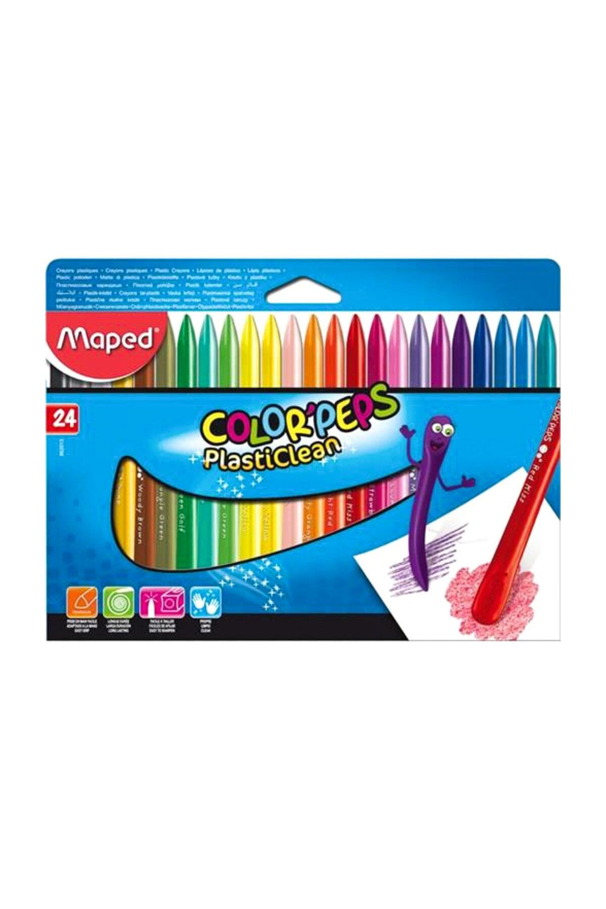 Maped Peps 24 Lü Mum Boya Plasticlean 862013
