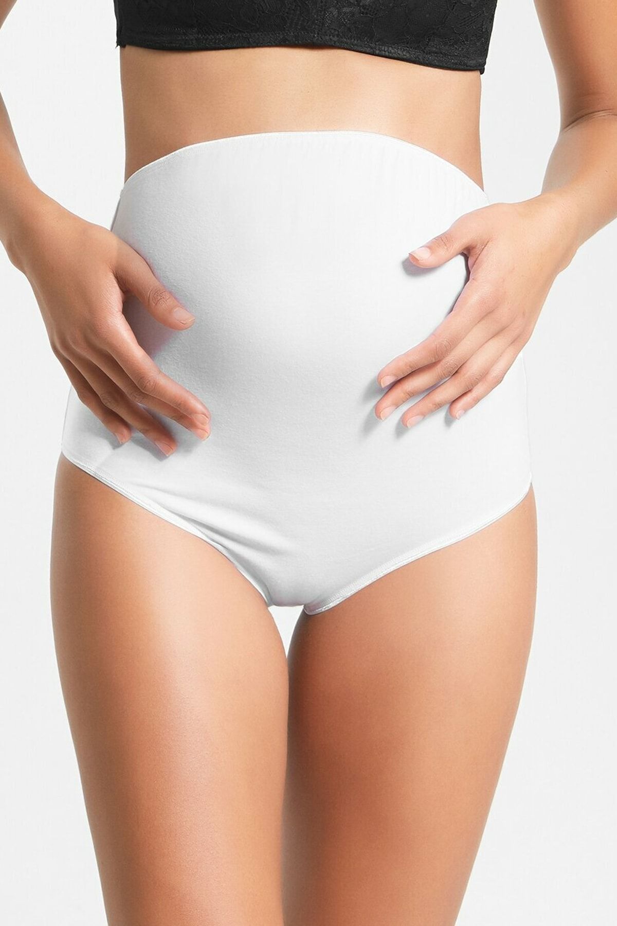 SUWEN Kadın Beyaz Mothercare Hamile Lohusa Slip Külot