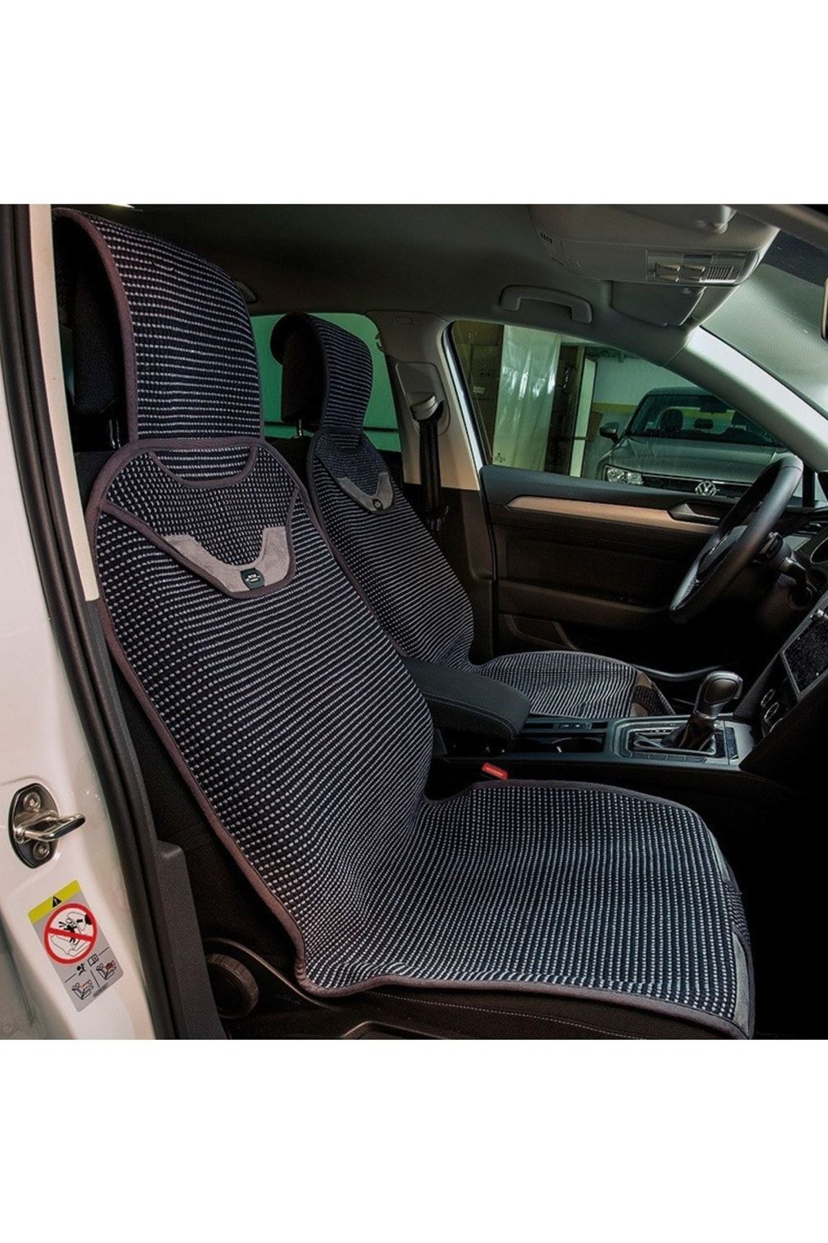 Space Opel Tüm Modellerine Uyumlu Senturk Auto Kilim Minder 2 li Set Ön Koltuklara Siyah Gri