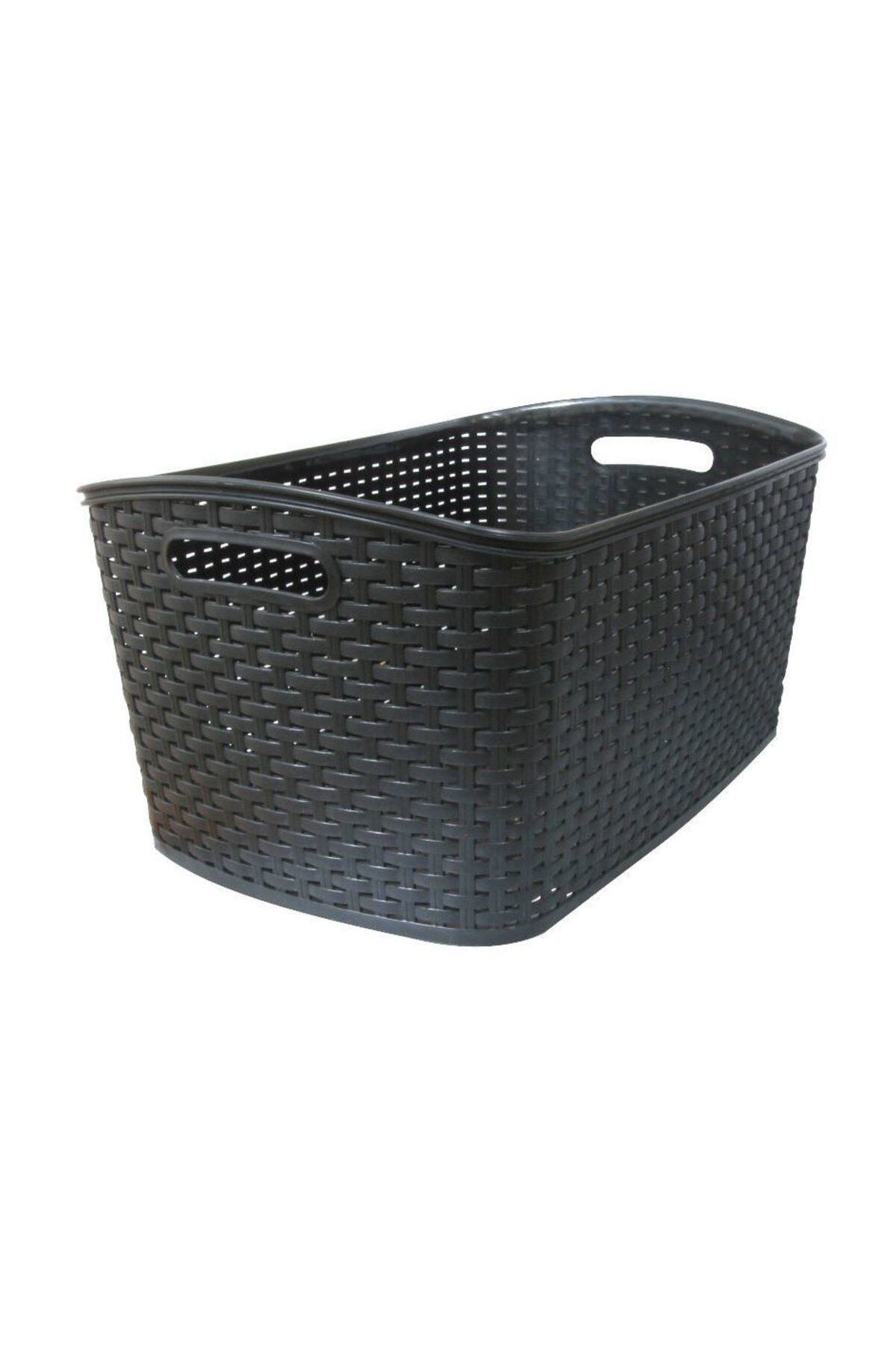 SmartWare Çamaşır Selesi Siyah Rattan Desenli