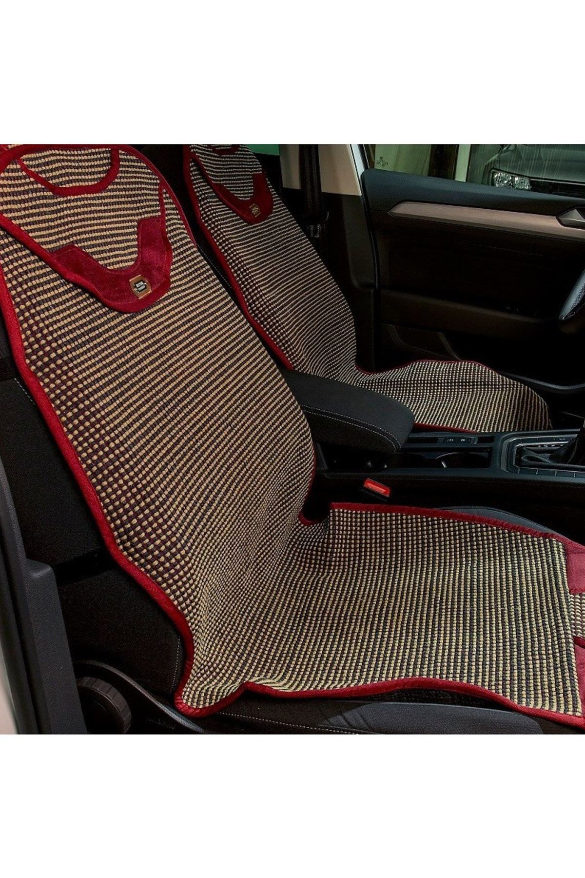 Space Mazda Tüm Modellerine Uyumlu Senturk Auto Kilim Minder 2 li Set Ön Koltuklara Bordo Bej