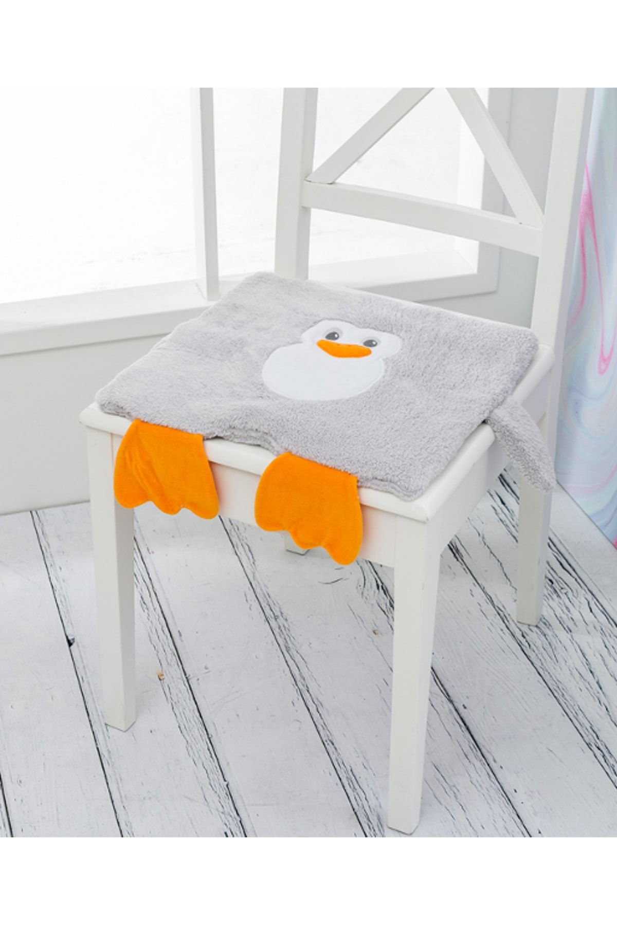 english home penguin wellsoft cocuk sandlye minder 40x40 cm gri fiyati yorumlari trendyol
