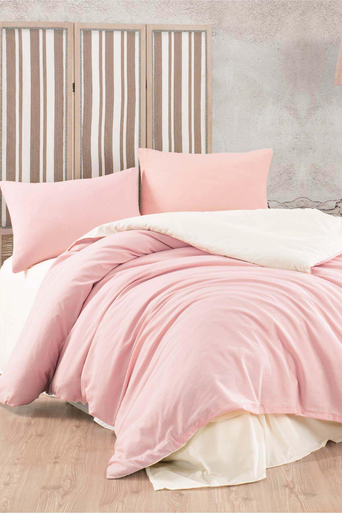LadyModa Pink & Cream Çift Kişilik Pamuklu Yorgan