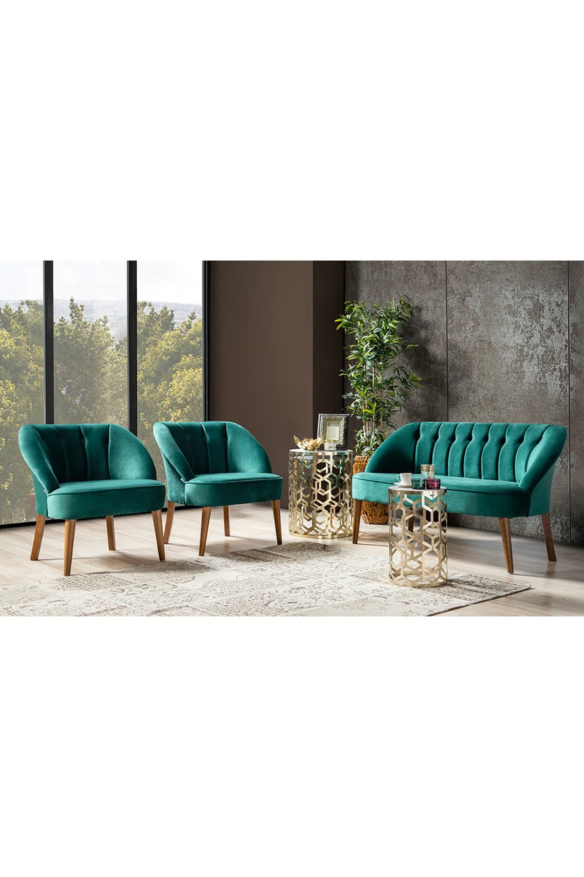 CaddeYıldız Roselin Yeşil Çay Seti