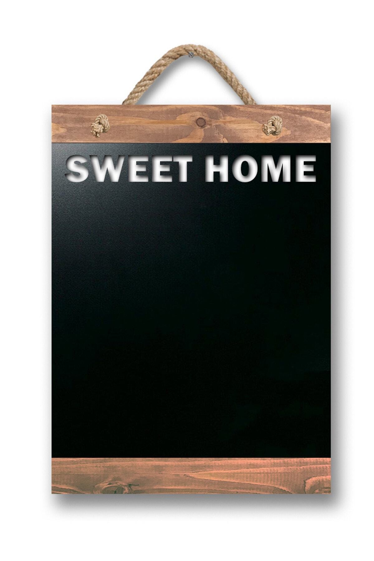 Zep Home Dekoratif Yazı Tahtası Sweet Home Kara Tahta Ceviz ZH852C