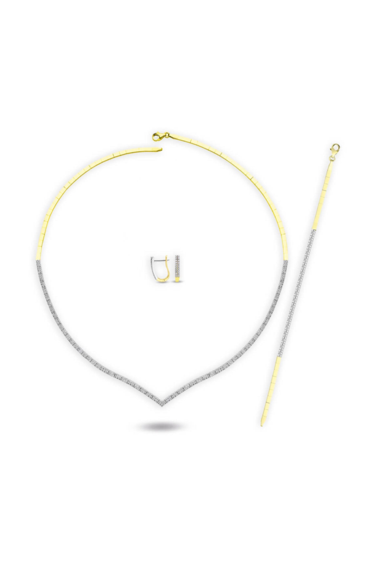 Lilarote Pırlanta Estetik Model Çift Sıra Su Yolu Set