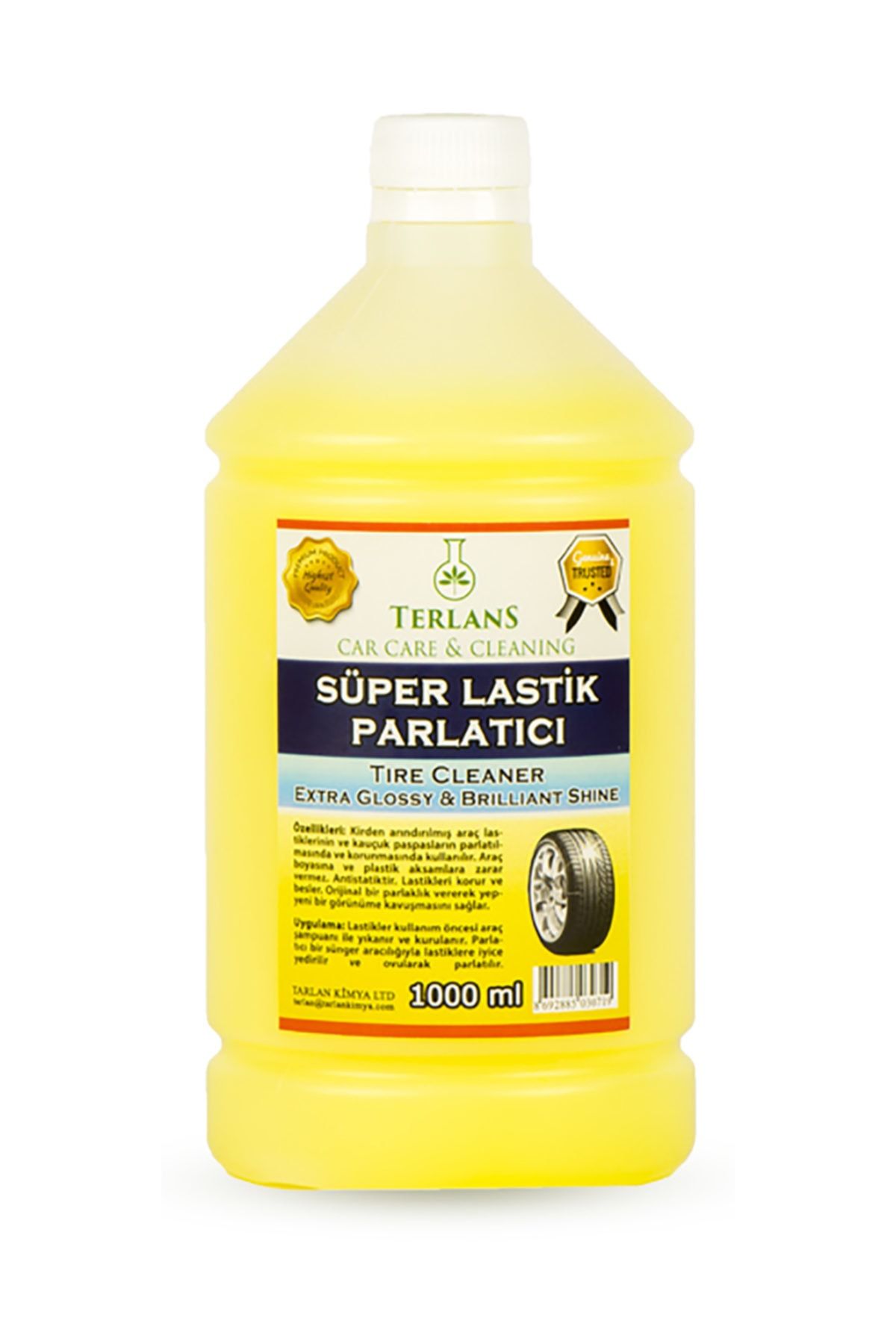 Terlans Lastik Parlatıcı Jel 1000 Ml Extra Glossy