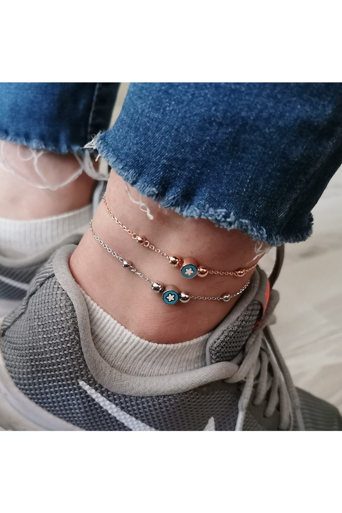 MySilvers Mineli Gümüş Halhal Kadın Rodyum