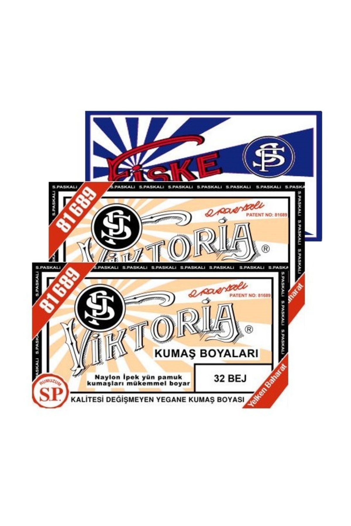 Viktoria Kumaş Boyası Bej 2Pk+Fiske Sabitleme 1Pk