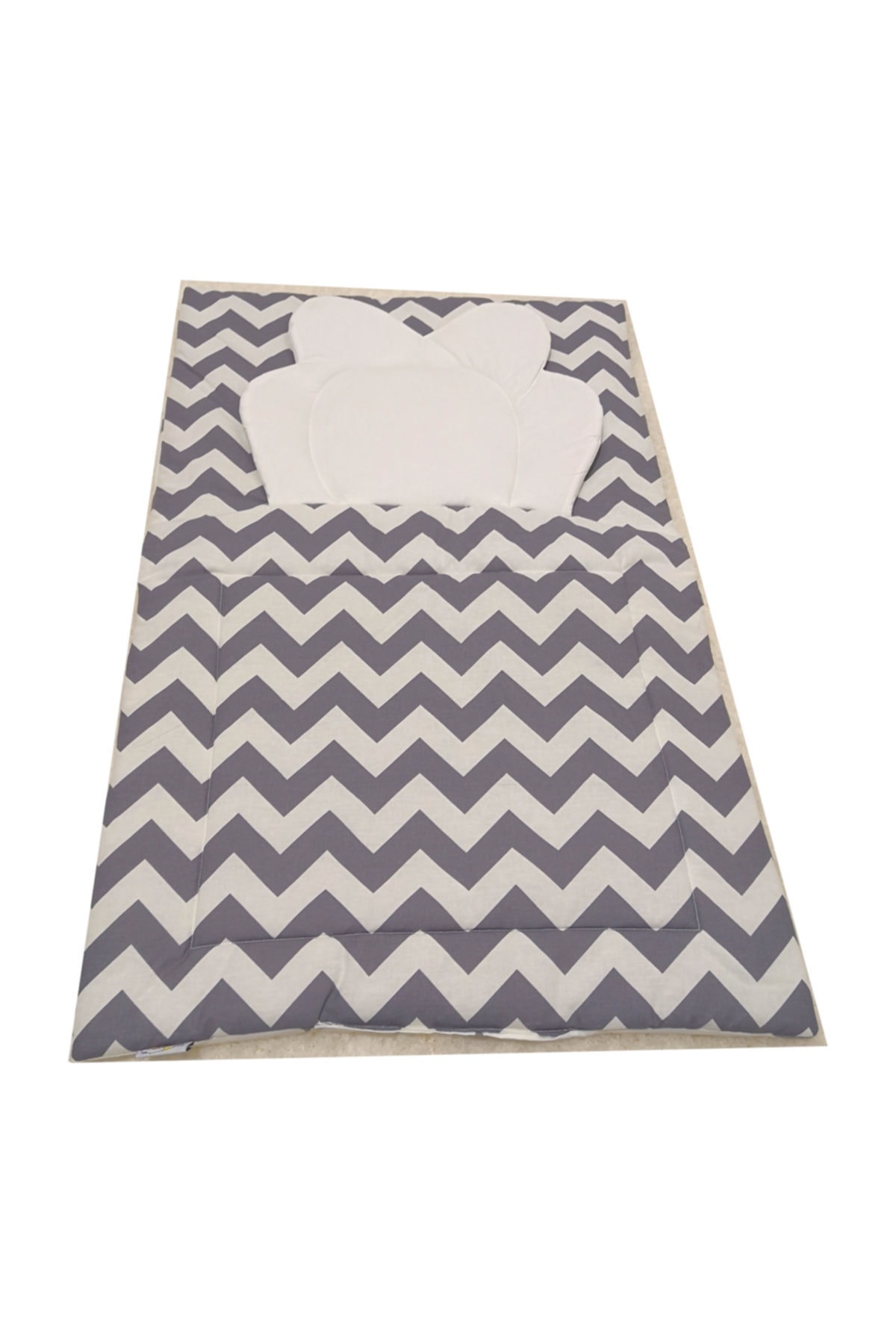 Bebek Atölyesi Bebekatölyesi Gri Zigzag Desesenli Altaçma Minderi
