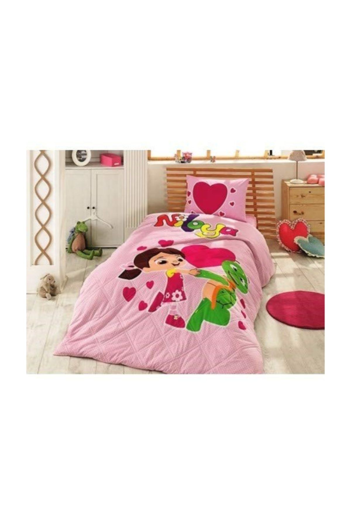 sesli home lisansli niloya tek kisilik dort mevsim set pembe fiyati yorumlari trendyol