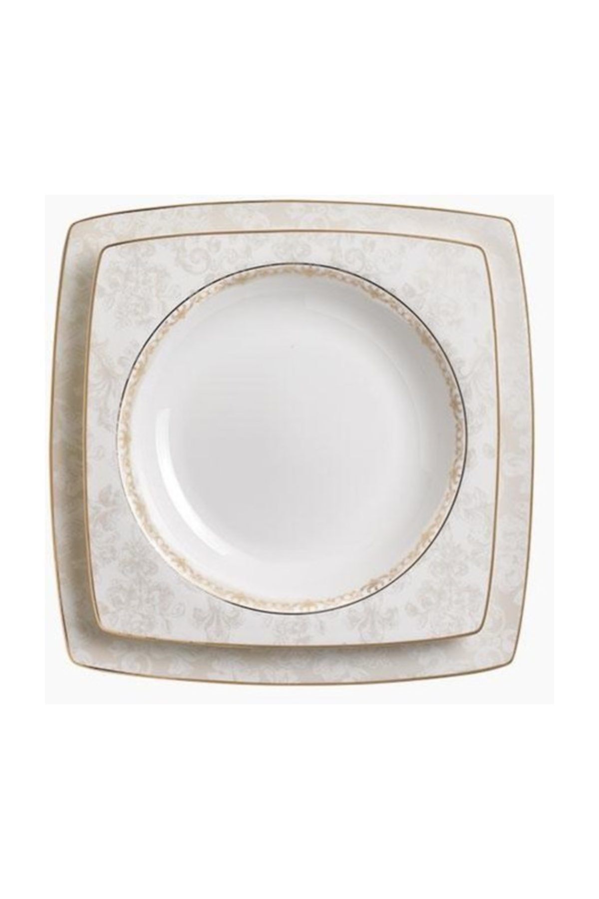 KORKMAZ A8417 Bone Selection 86 Parça Kare Bone Yemek Takımı