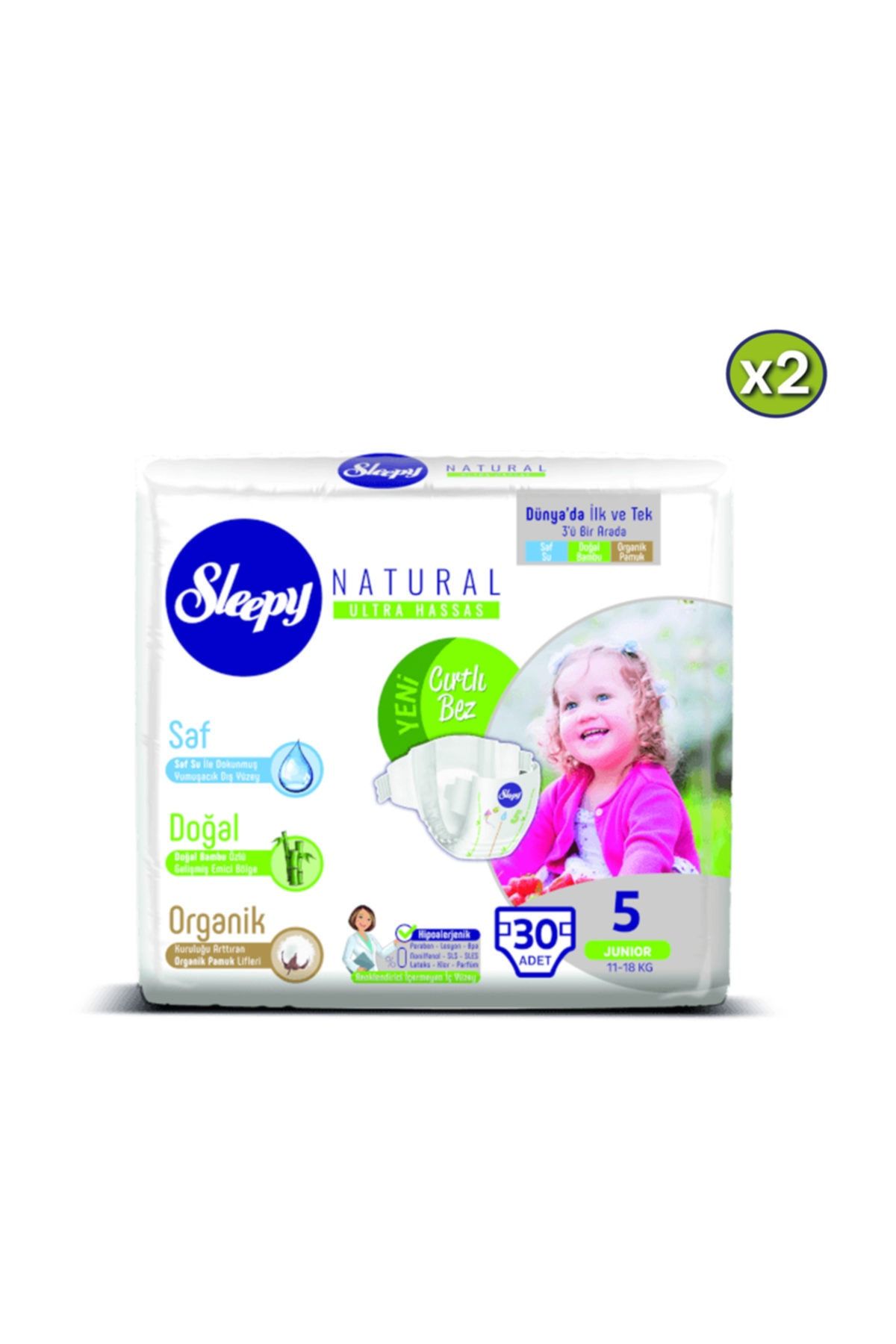 Sleepy Natural Bebek Bezi 5 Beden 60 Adet