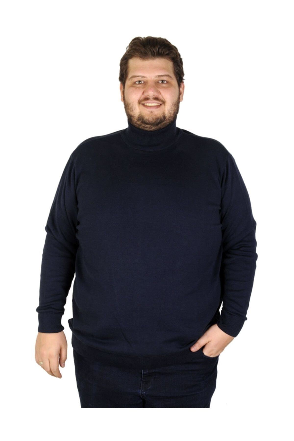ModeXL Büyük Beden Erkek Kazak Balıkçı Yaka 19264 Lacivert