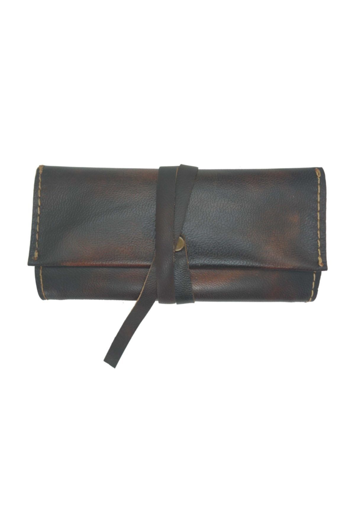 Notopelle Vintage Deri Tütün Kesesi - Koyu Kahve