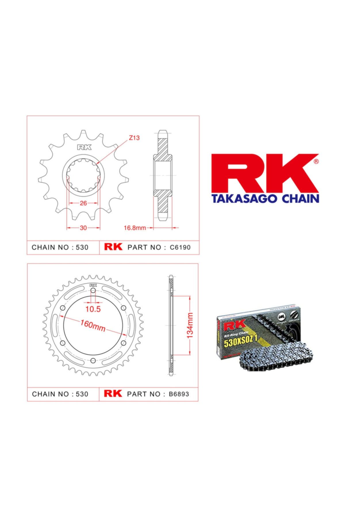 RK Honda Cbr 900 Rr  X-ring Zincir Dişli Set 530 Xso-16/43t(2000-2003)