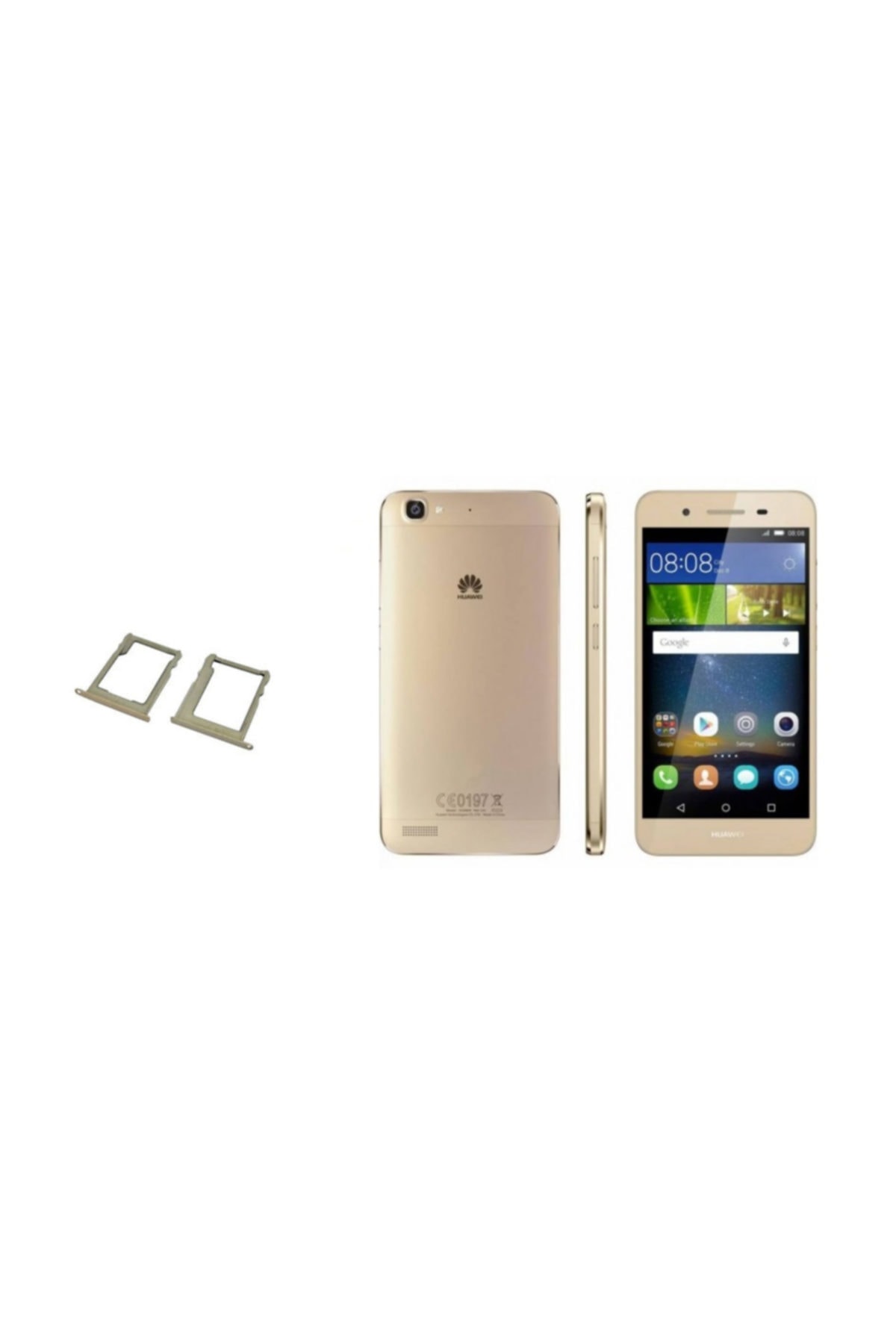 EgeTech E&t-trade Huawei Gr3 Sim Ve Hafıza Kart Kapak Aparatı Metal Çekmece - Gold
