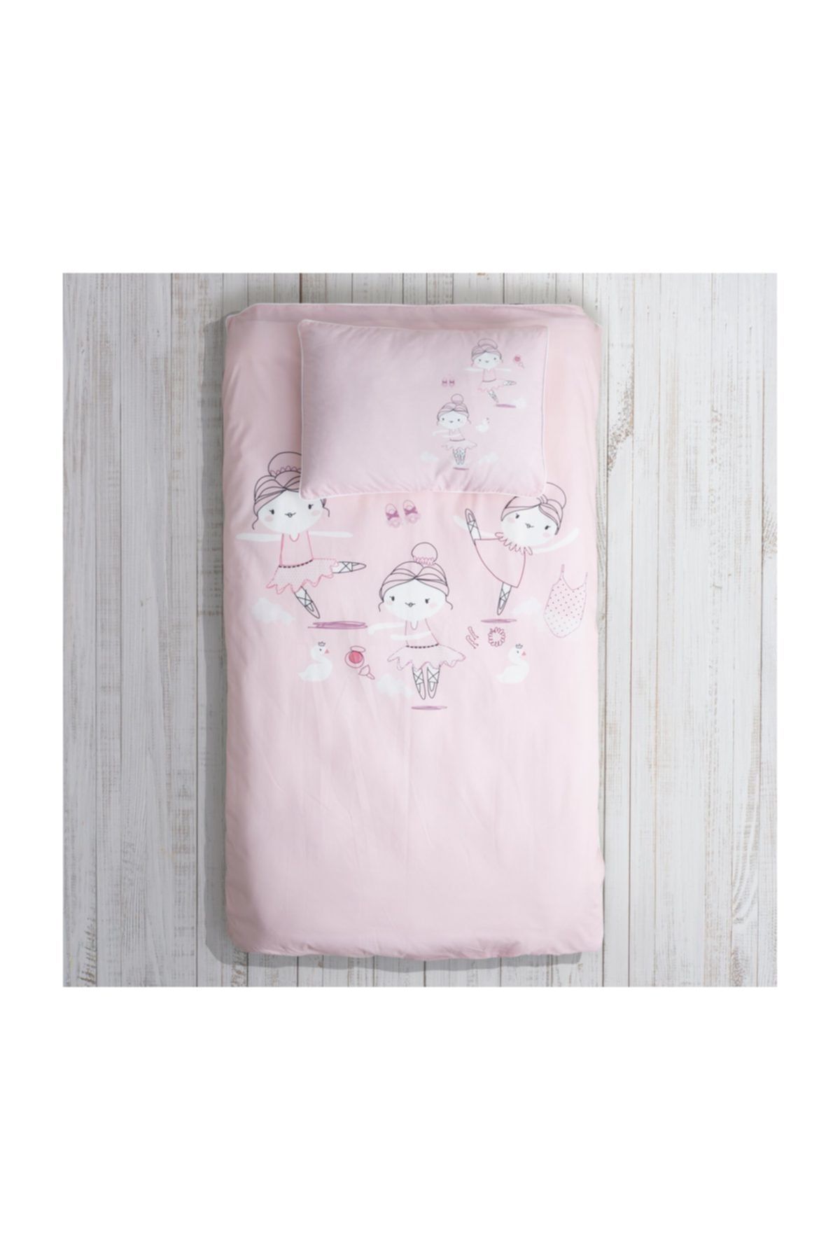 chakra ballerina baskili bebek nevresim takimi 100x150 pembe fiyati yorumlari trendyol