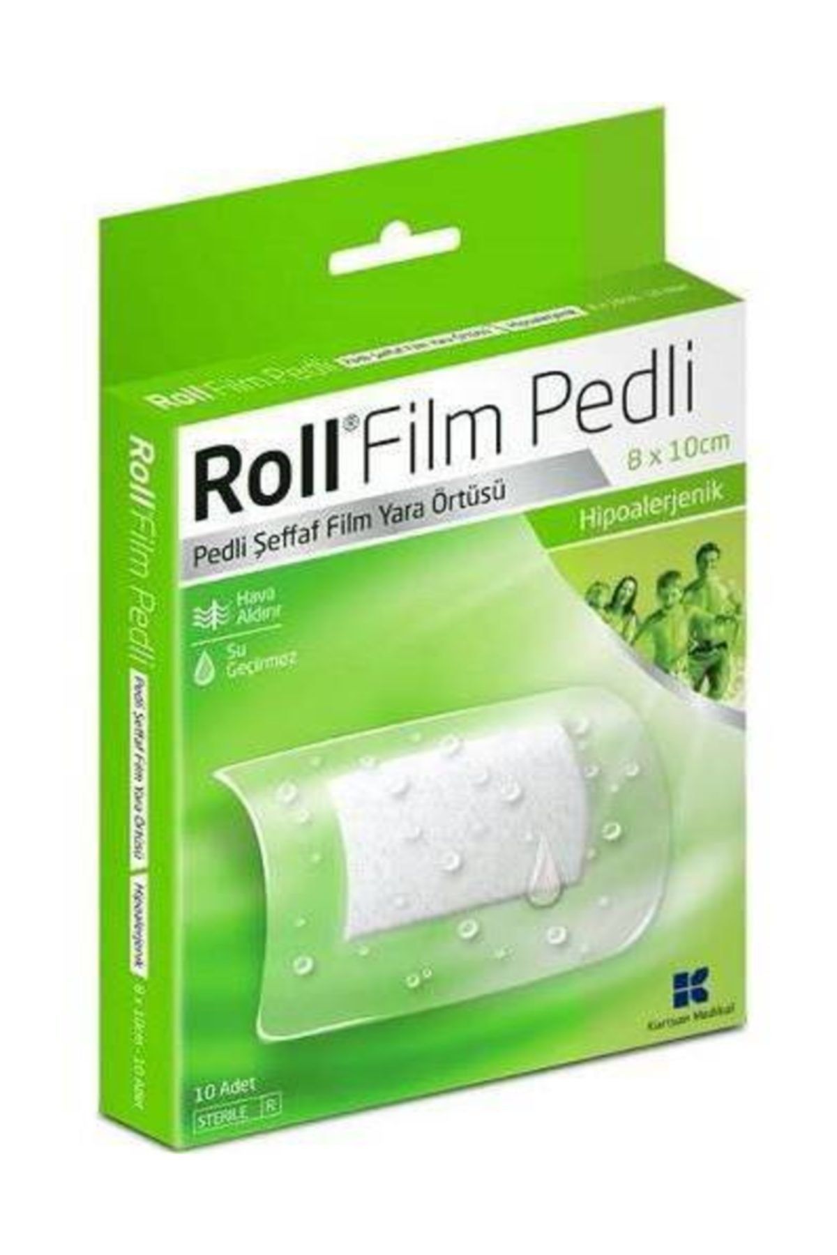 Roll Film Pedli 8x10 - Steril - Su Geçirmez - Yara Sargısı- Hipoalerjenik - 10 Adet