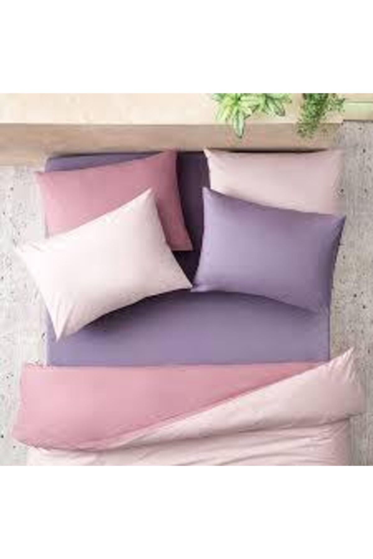 AYZEN HOME Pamuk Saten 50x70 Mor 2'li Yastık Kılıfı
