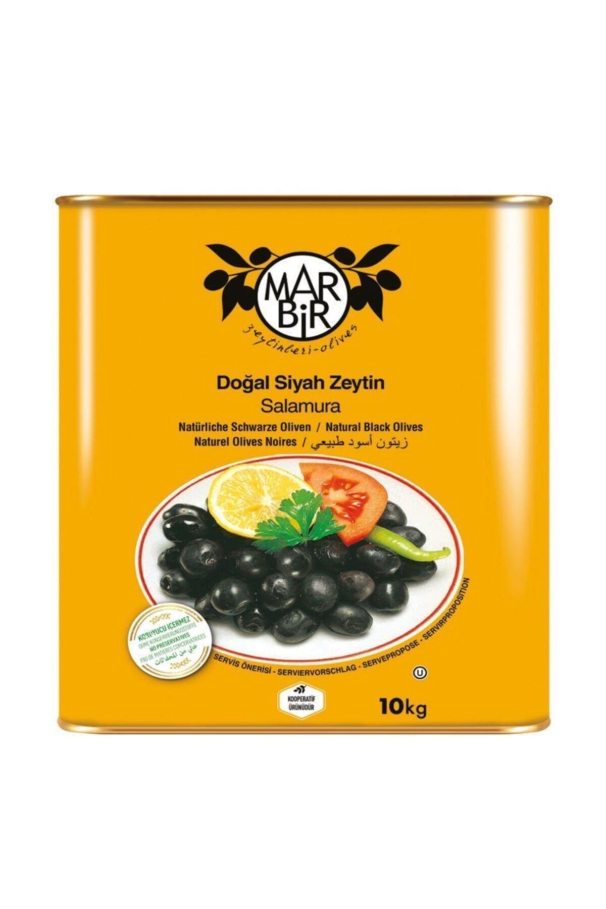 MarmaraBirlik S Hususi Salamura Siyah Zeytin 291-320 10 Kg Teneke