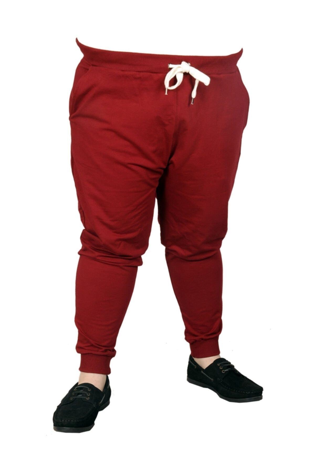 ModeXL Büyük Beden Erkek Esofman Altı Classic 19507 Bordo