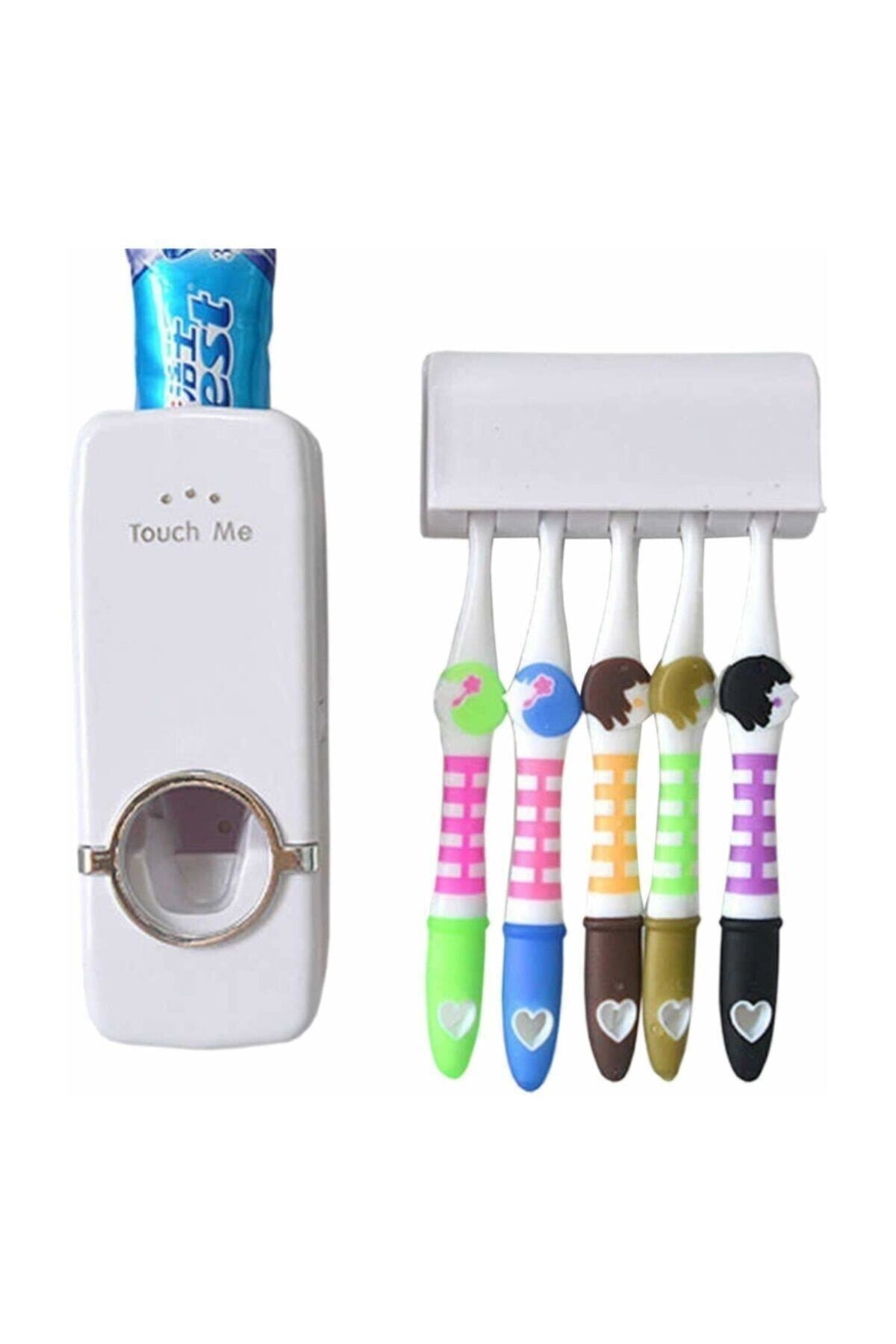 pazariz Diş Macunu Sıkacağı Diş Fırçalığı 5 Li Diş Fırçası Tutucu