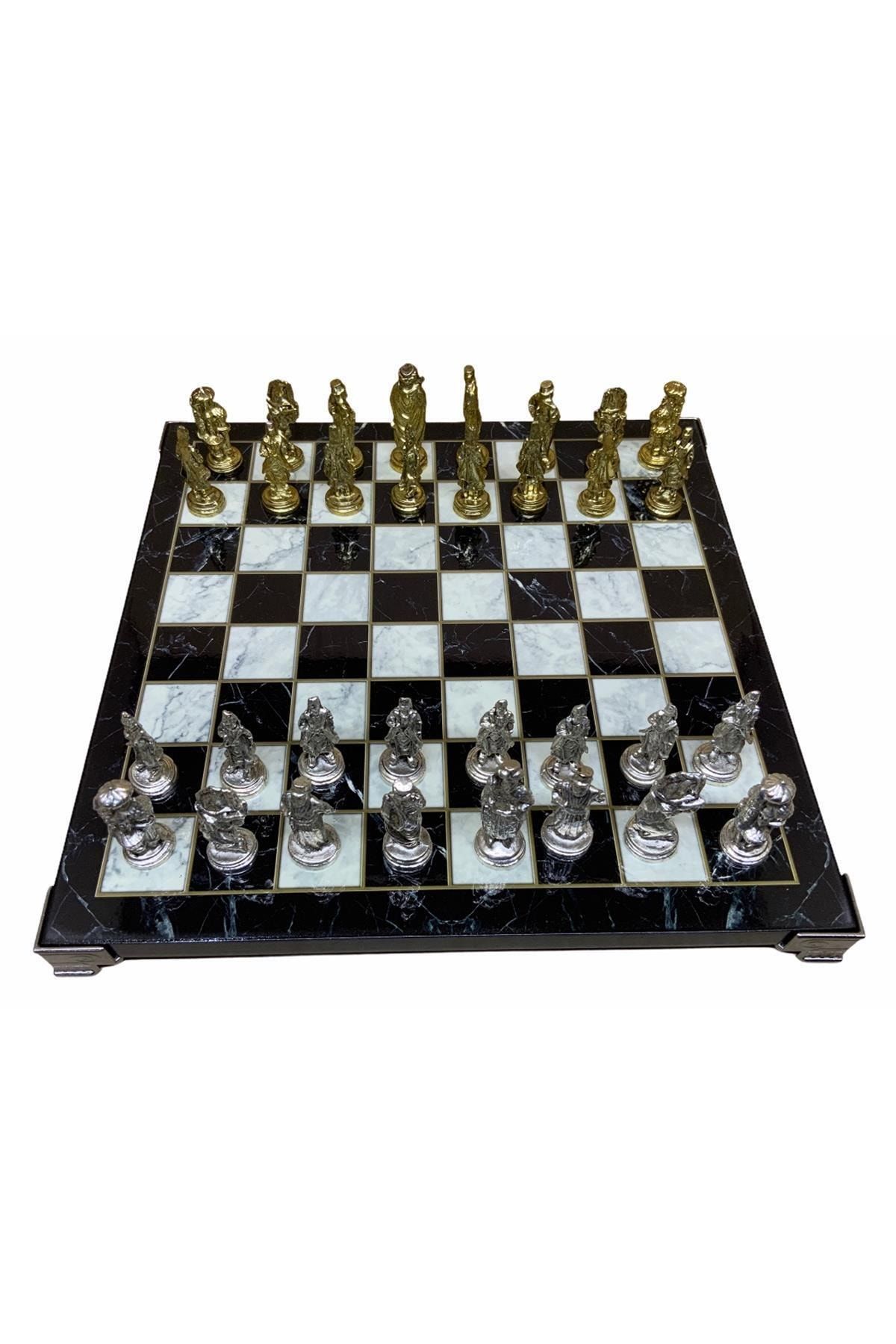 CNK Sultan Satranç Takımı Seti, Geleneksel Figürler 26x26 Cm Tabla
