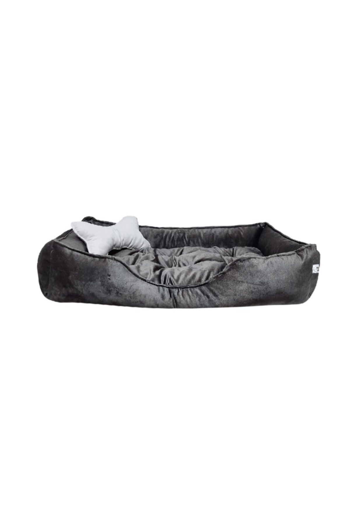 Patili Evler Haki Renk Büyük Boy Köpek Yatağı Kemik Yastıklı 75x110 Cm Silinebilir Tüy Toplamaz
