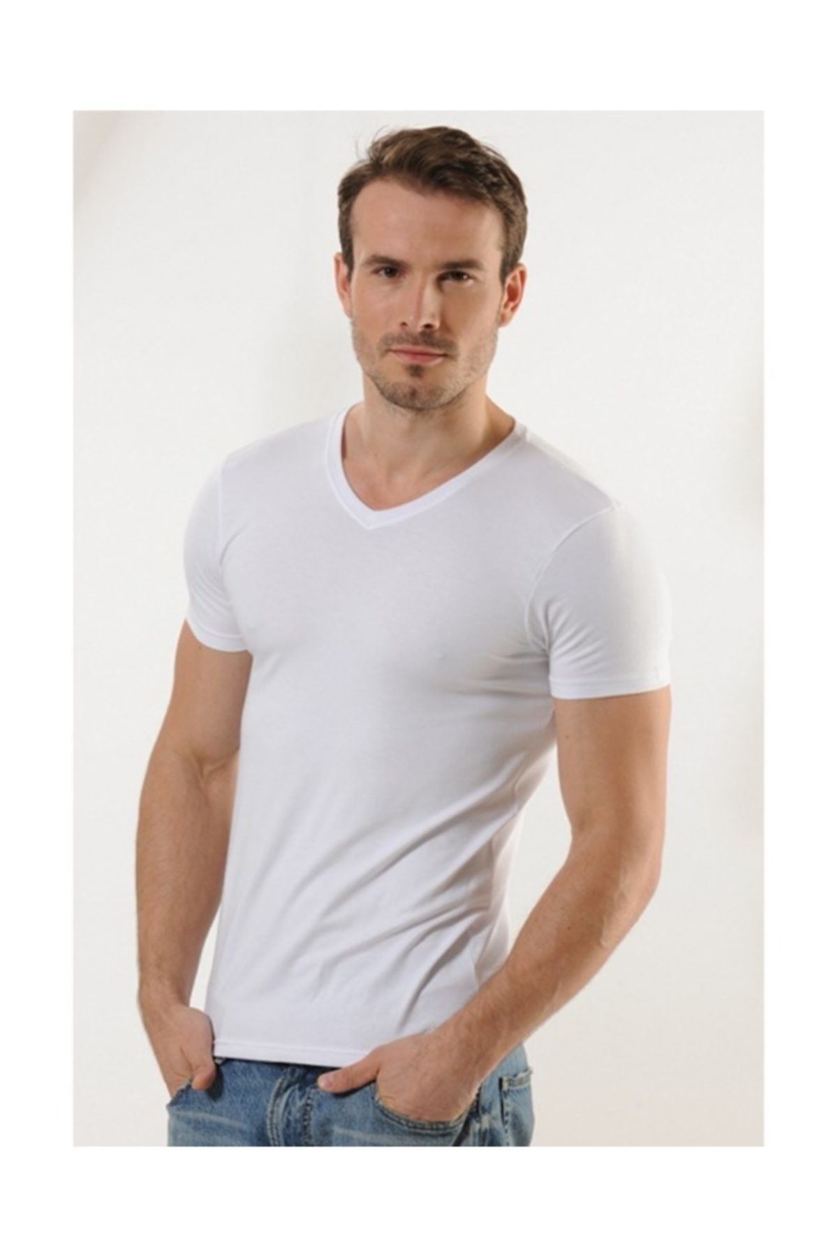 Anıt 2'li Paket  1204 Modal V Yaka Kollu Fanila