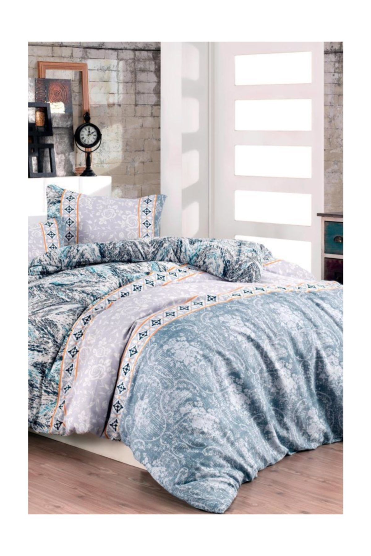 LadyModa Izoly 180x200 Cm Çarşafı Lastikli Battal Nevresim Takımı