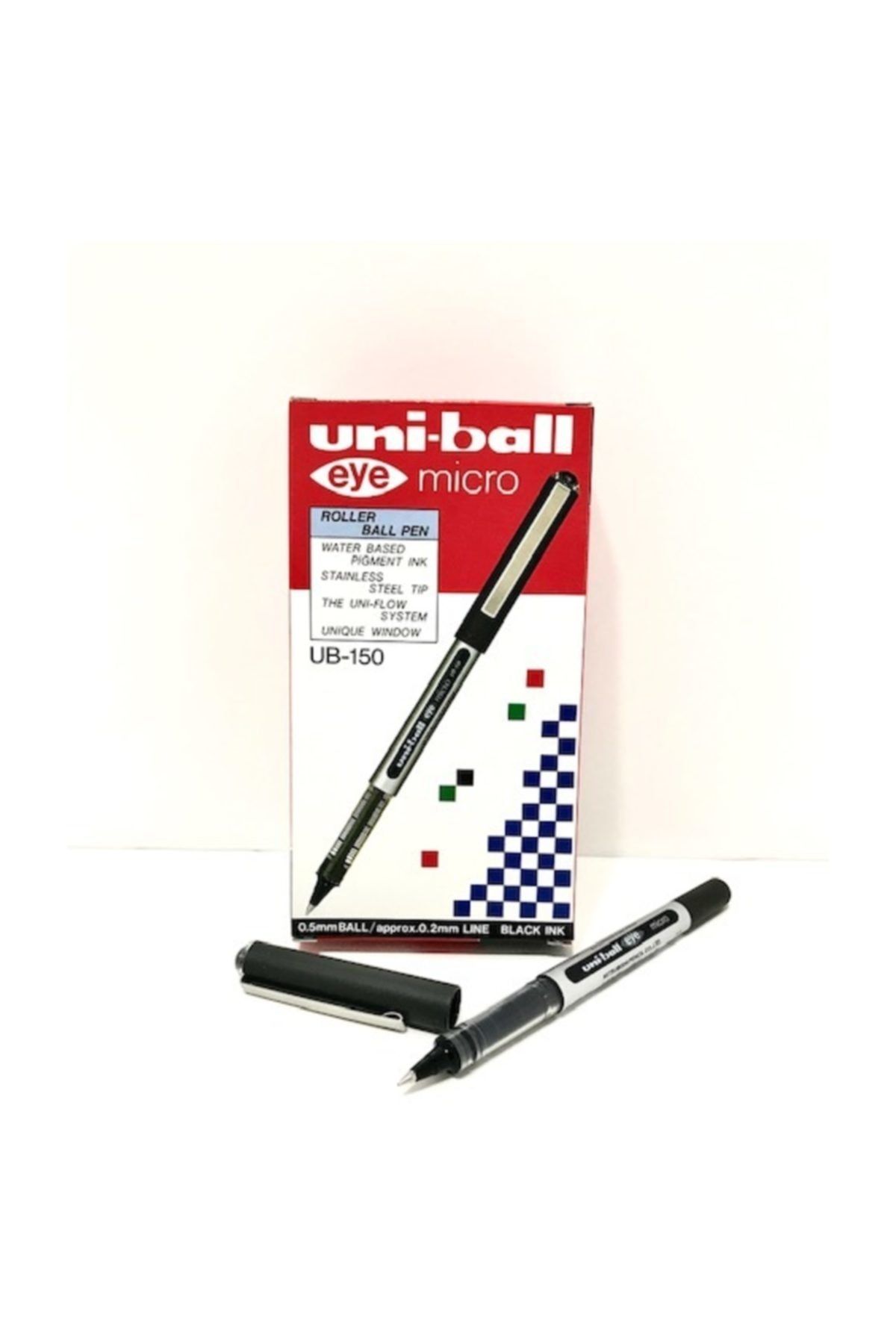 UNİBALL Roller Ub-150 Eye 0.5 Kalem Kutu 12'li Paket Siyah