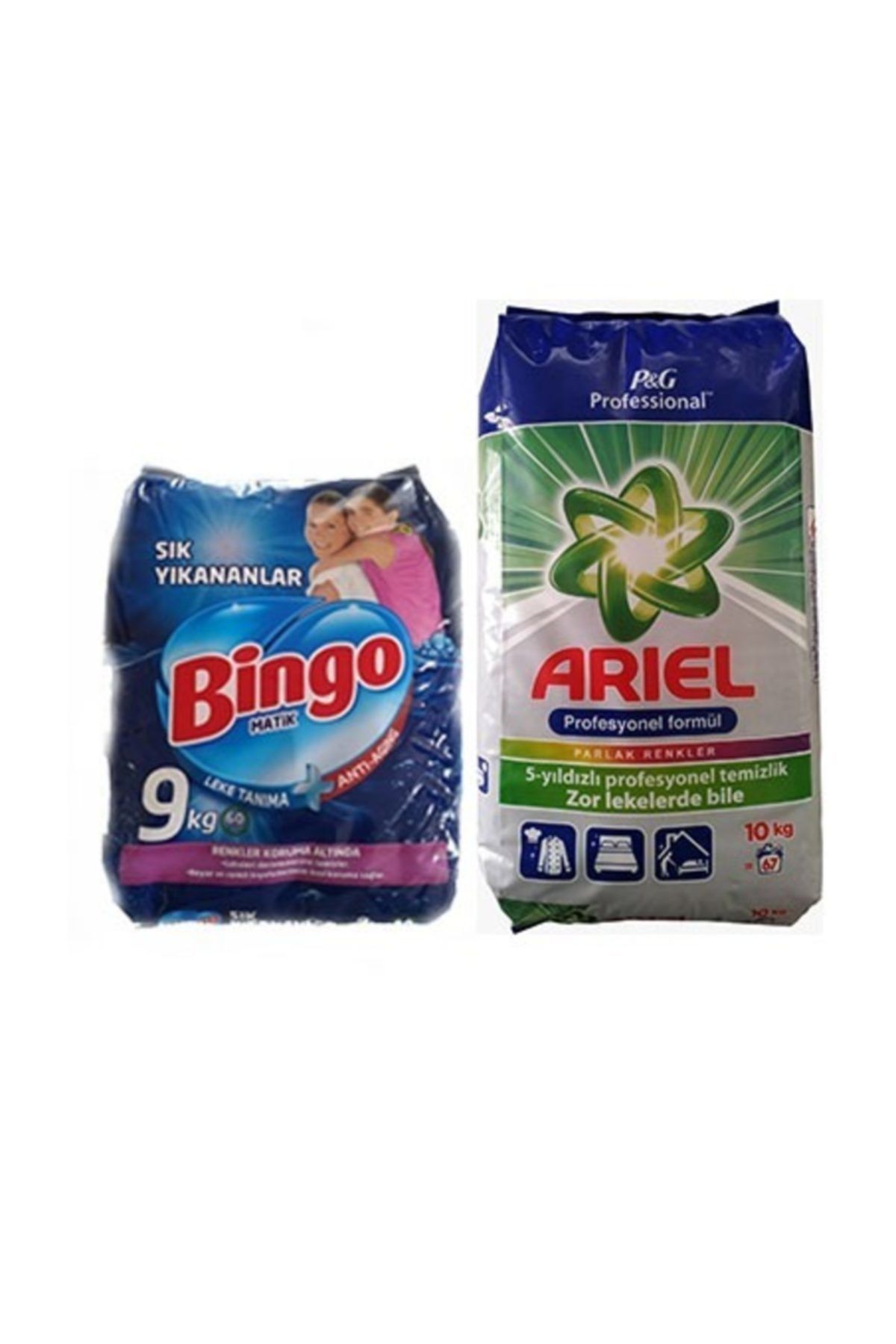 Bingo Matik Sık Yıkananlar 9kg + Ariel Matik Parlak Renkler Professional 10 kg