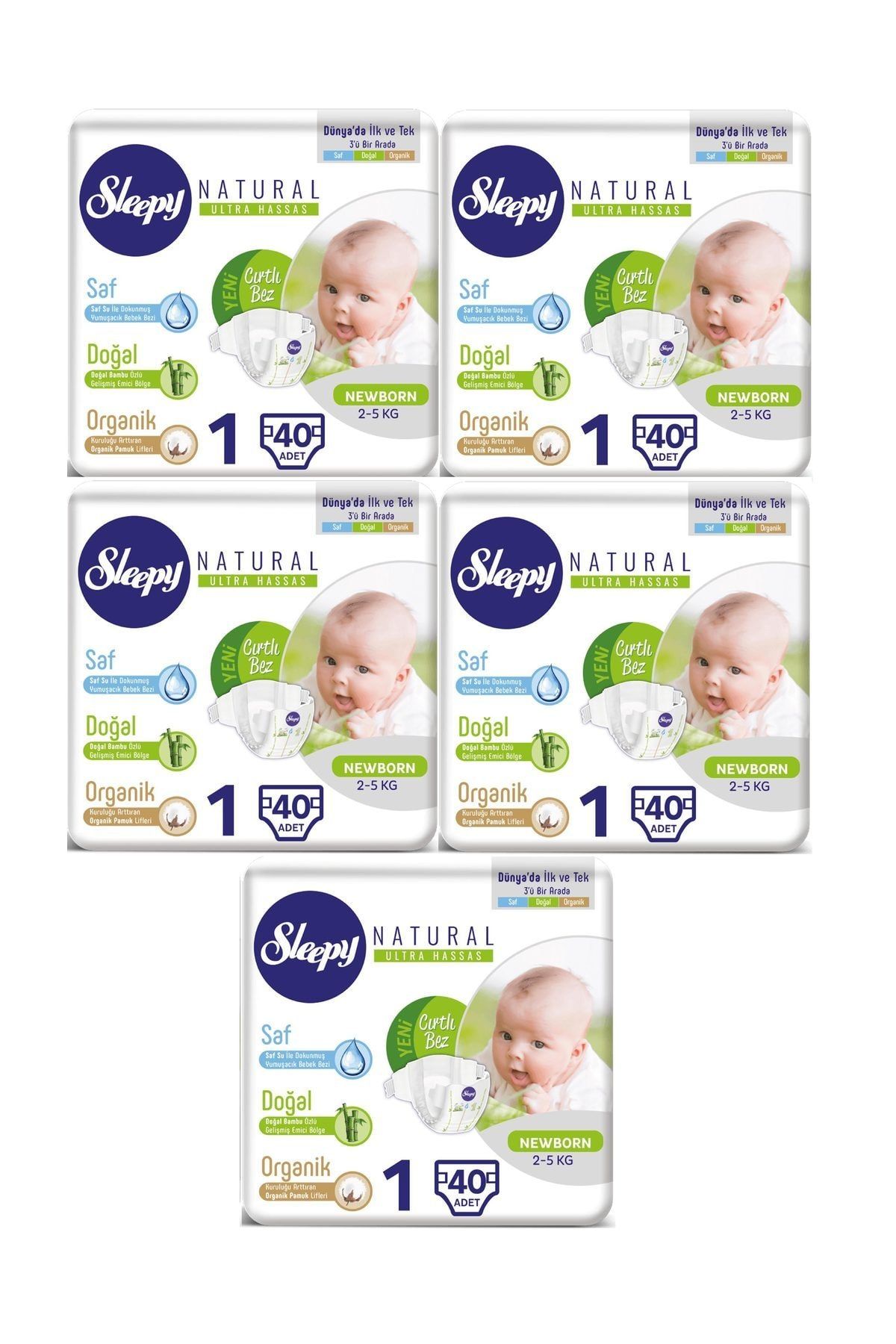 sleepy sleepy jumbo bebek bezi 1 numara 40 adet 5 li paket 200 adet fiyati yorumlari trendyol