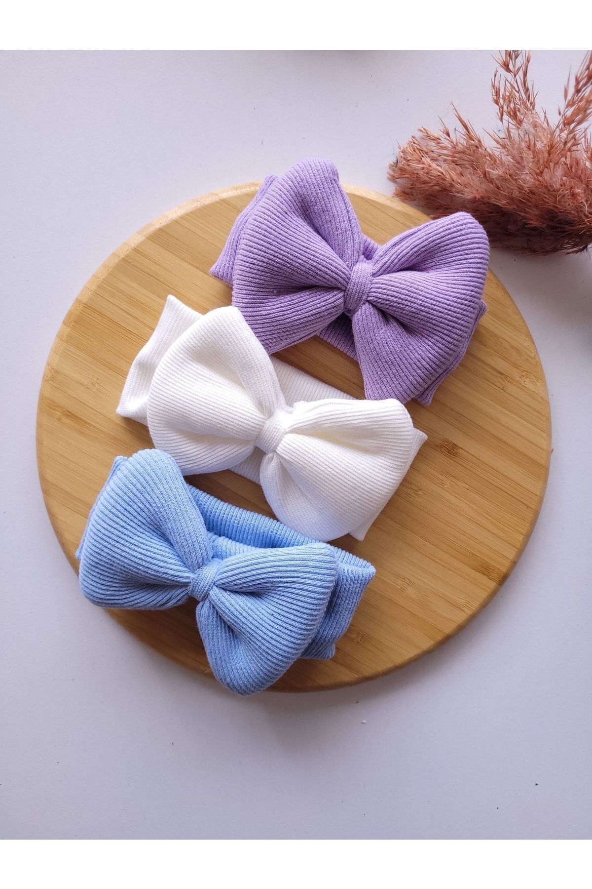 SeherBebeButik Baby Girl Child Bow Bandana Set of 3 Trendyol